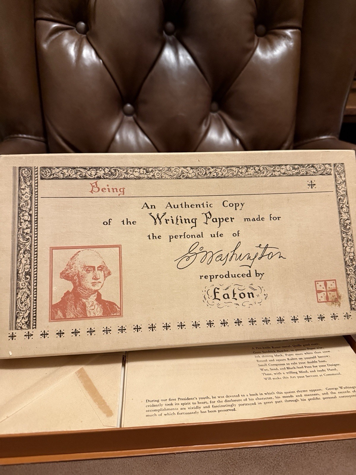 Vintage Eaton George Washington Commemorative Stationery Vintage Eaton George Washington Commemorative Stationery