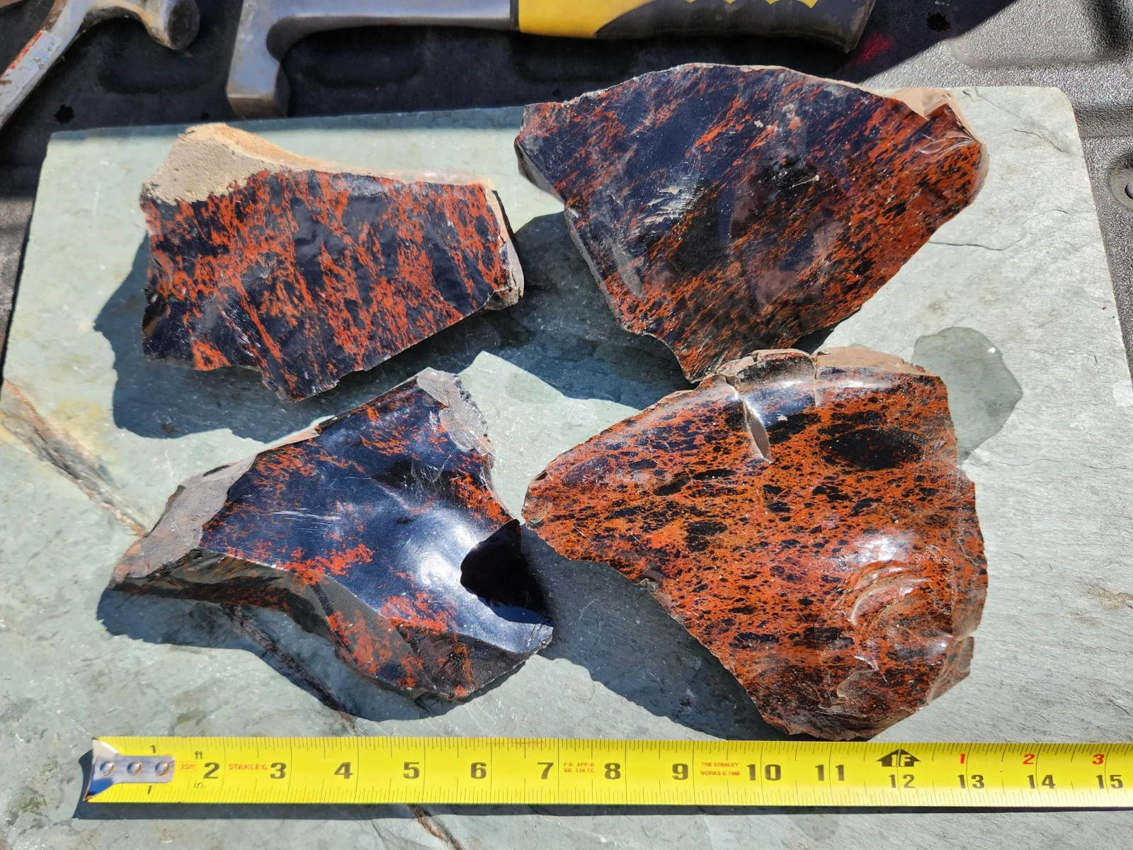 9 lbs Rough Mahogany Obsidian, Lot of 4 Pieces, Oregon Obsidian, Lapidary