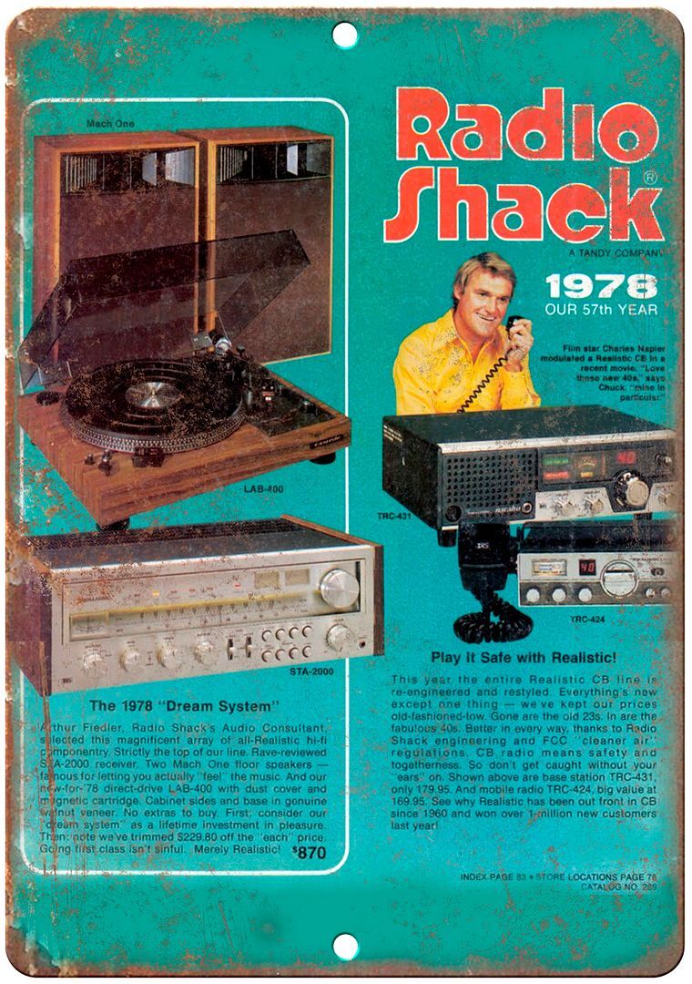 Radio Shack Allied 1978 Electronics Catalog Vintage Reproduction Metal Sign D45 Radio Shack Allied 1978 Electronics Catalog Vintage Reproduction Metal Sign D45