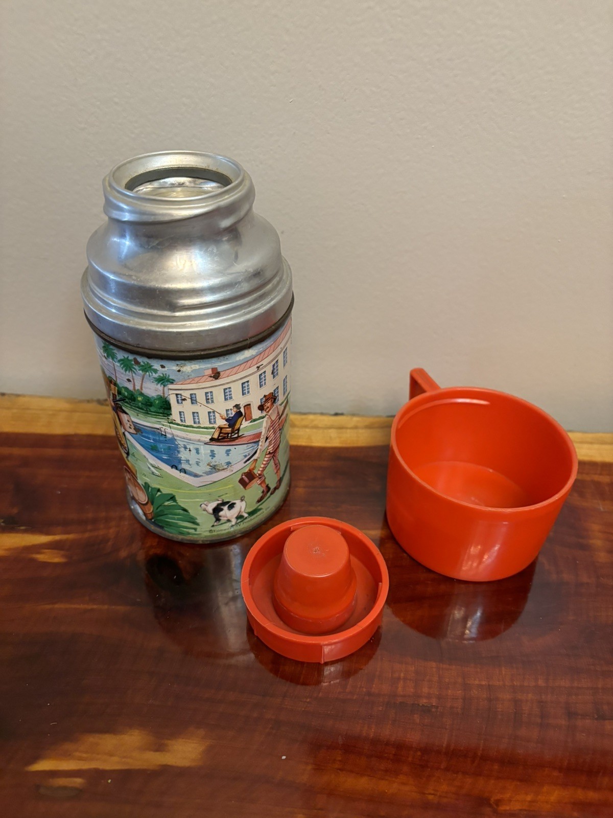 Vintage 1963 Aladdin Beverly Hillbillies Thermos 8oz Half Pint Metal TV Show