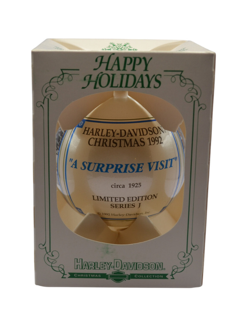 Vtg Harley Davidson Christmas Ornament Surprise Visit 1992 LTD Series J Holidays