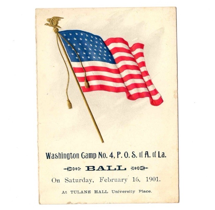 Antique 1901 Washington Camp Sons Of America TULANE HALL New Orleans Louisiana Antique 1901 Washington Camp Sons Of America TULANE HALL New Orleans Louisiana