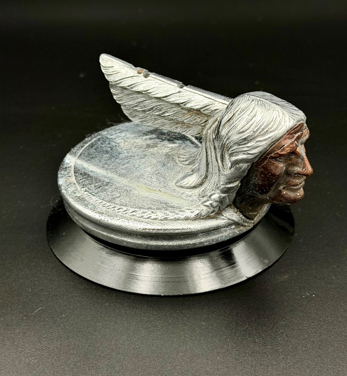 1929 Pontiac Indian Chief Radiator Cap Hood Ornament Original Vintage 1929 Pontiac Indian Chief Radiator Cap Hood Ornament Original Vintage