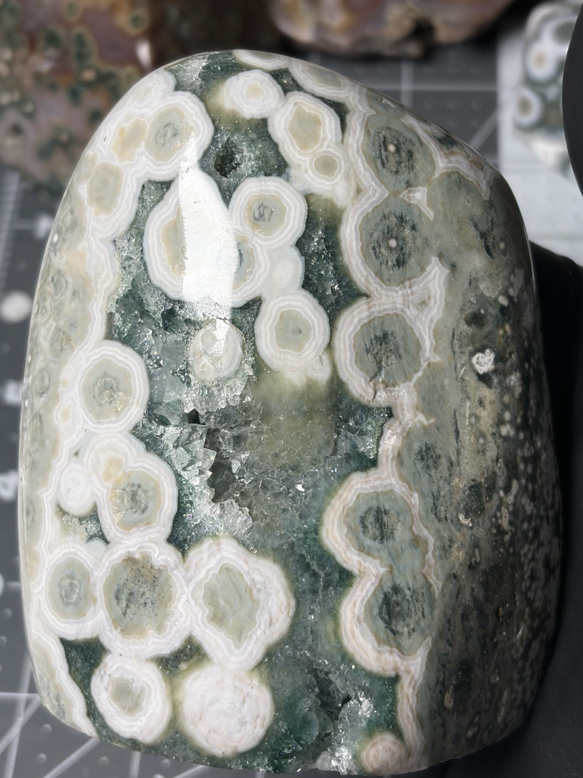 Excellent Ocean Jasper Old Stock Free Form Druzy Orbs Excellent Ocean Jasper Old Stock Free Form Druzy Orbs