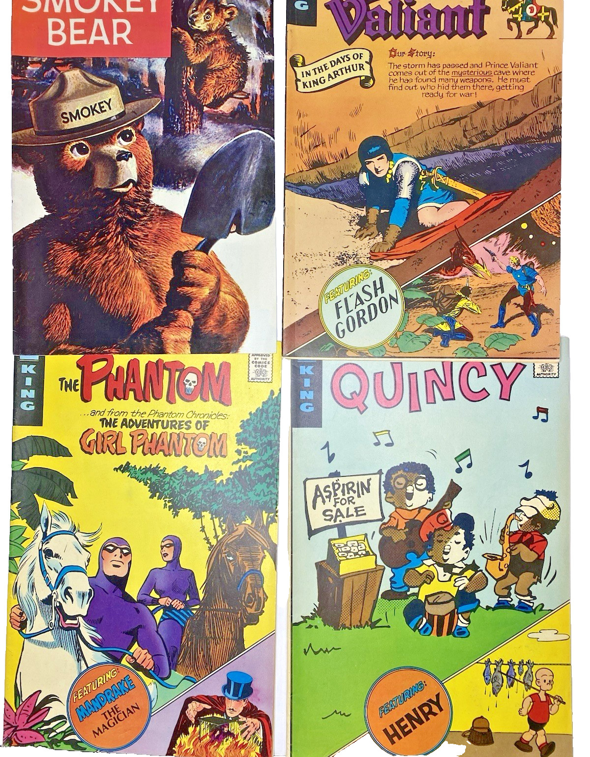 1970s 4 Comic Books: Smokey Bear, The Phantom, Quincy &Prince Valliant Very Good 1970s 4 Comic Books: Smokey Bear, The Phantom, Quincy &Prince Valliant Very Good