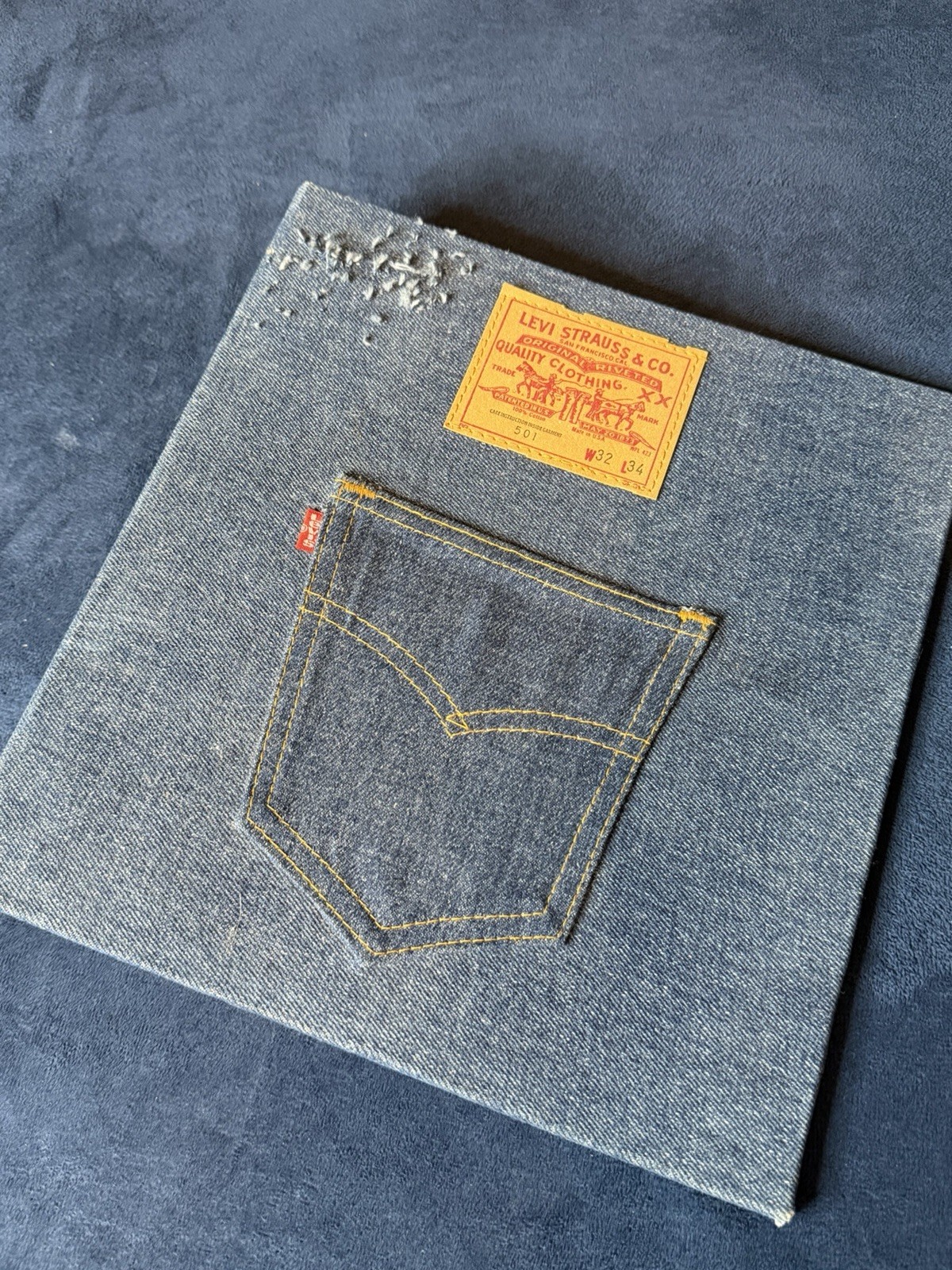 Vintage Levis 501 Denim Clipboard Binder Folder Jeans USA MADE