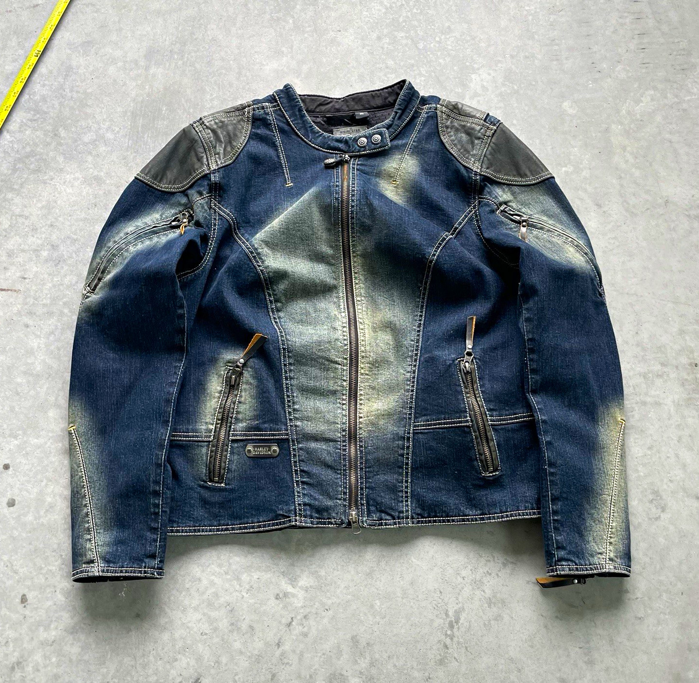 Vintage 2000s Y2k Harley Davidson Biker Denim Jacket Moto Women’s Xl