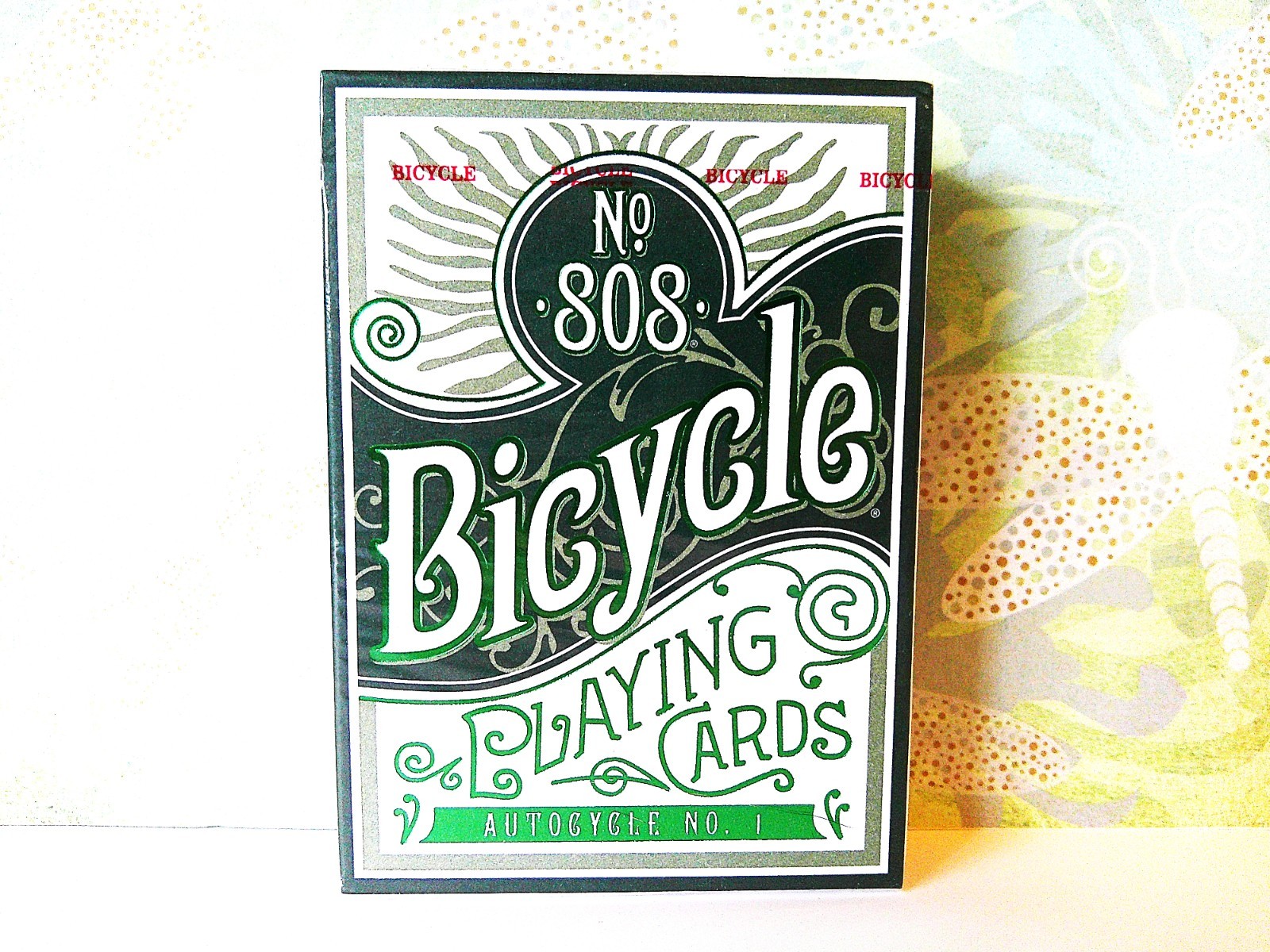 ONE NEW SEALED BICYCLE #808 AUTOCYCLE NO. 1 NEON GREEN FOIL PLAYING CARDS USPCC