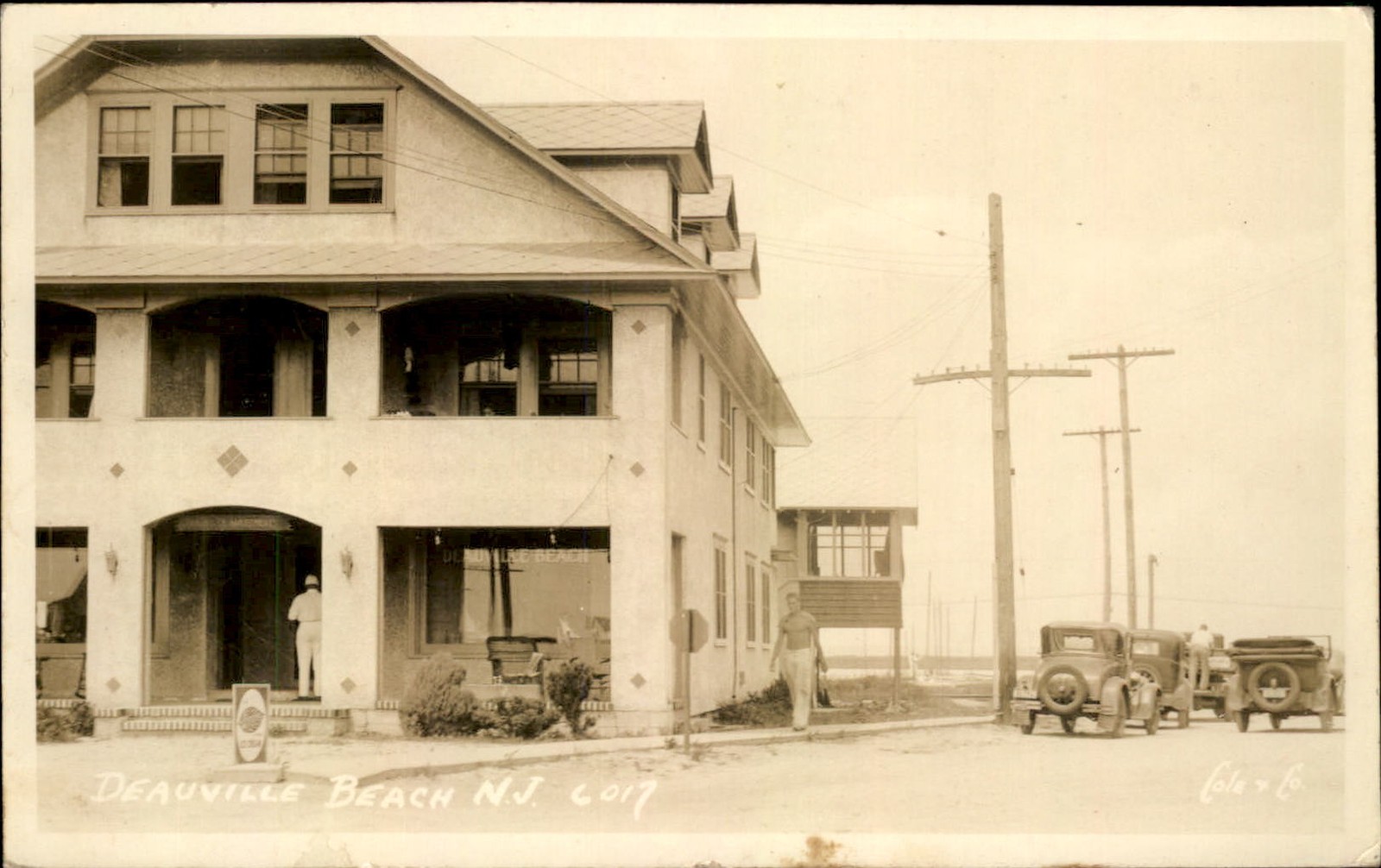 Mantoloking New Jersey NJ Deauville Beach Lavalette Postal Cancel c1930 RPPC bhn