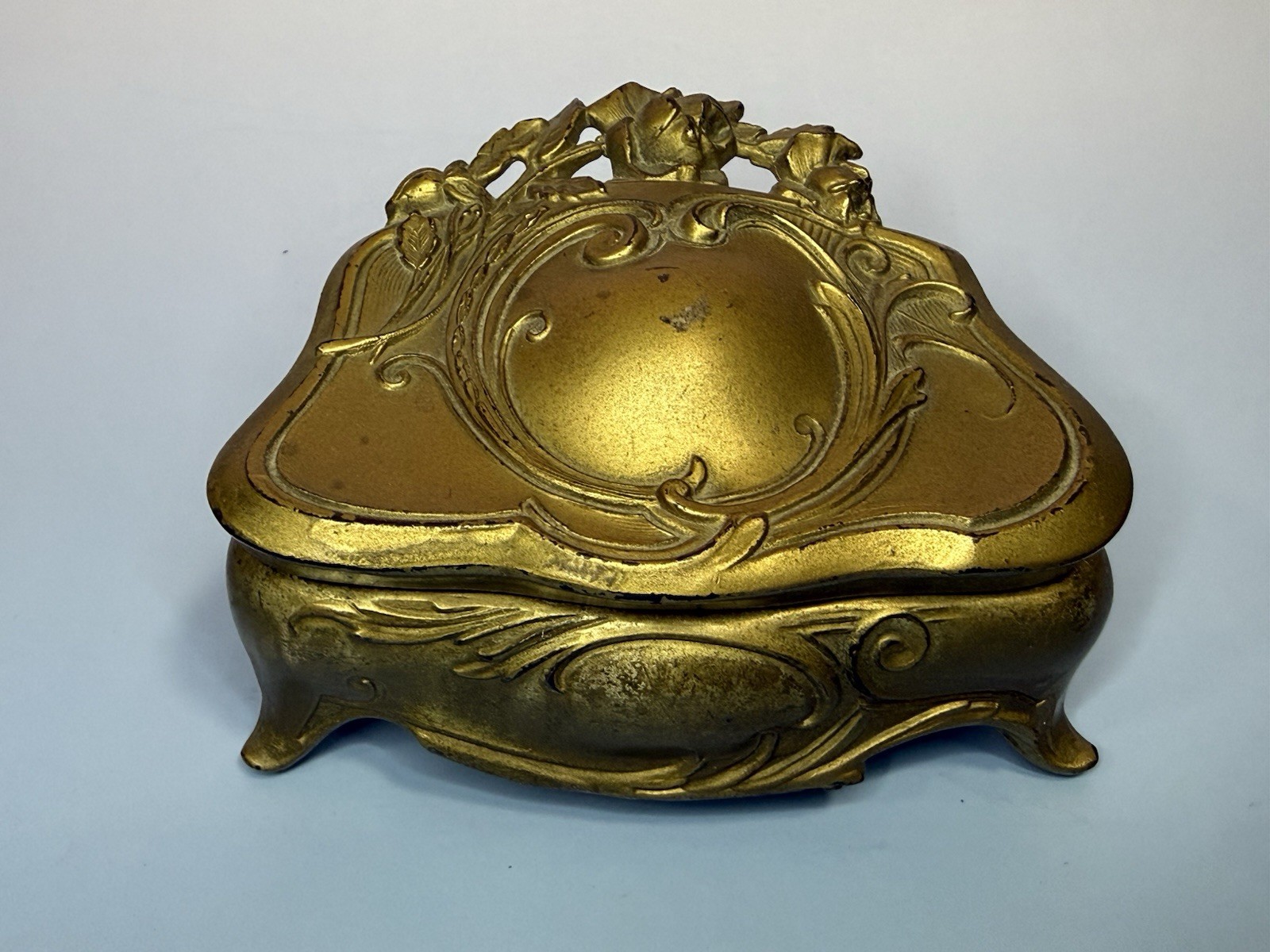 Antique Weidlich Bros Art Nouveau Jewelry Casket Parisian Art Silver #395