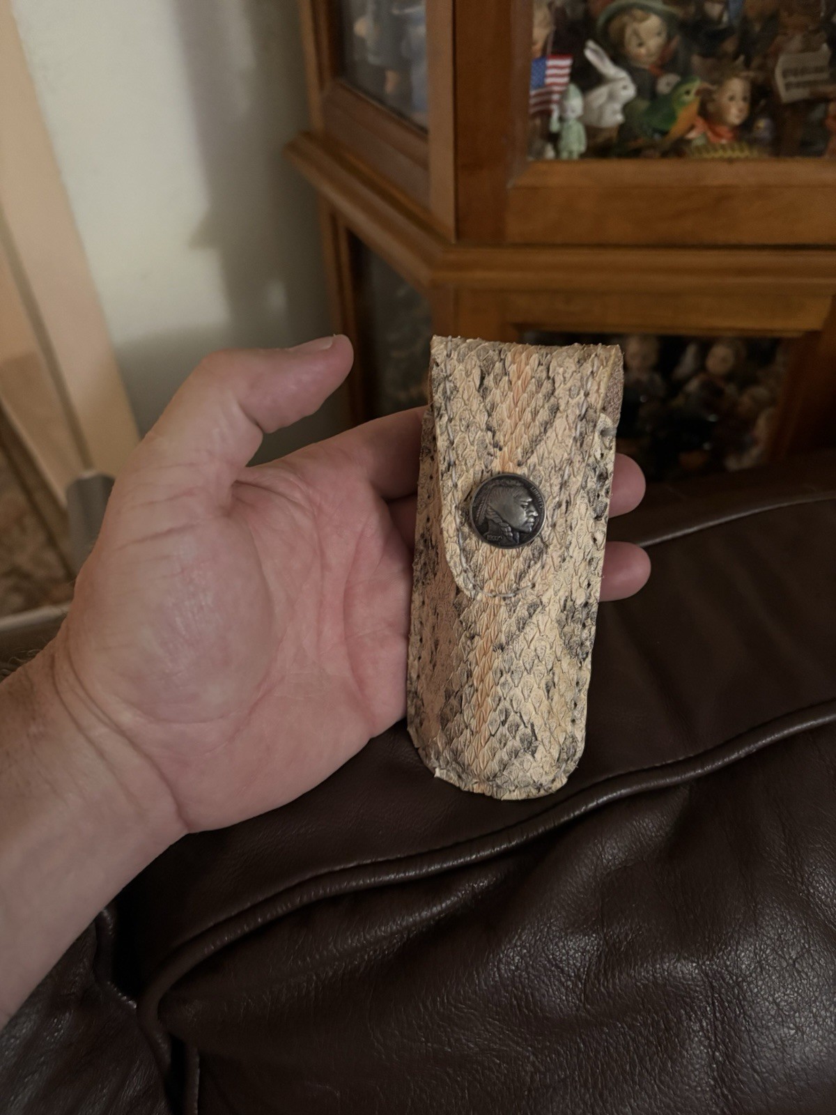 Buck 110 Custom Timber Rattlesnake Skin Knife Sheath Buck 110 Custom Timber Rattlesnake Skin Knife Sheath