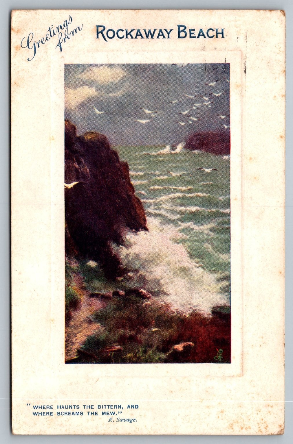 Greetings From Rockaway Beach NY Postcard Raphael Tuck Where Haunts The Bittern Greetings From Rockaway Beach NY Postcard Raphael Tuck Where Haunts The Bittern