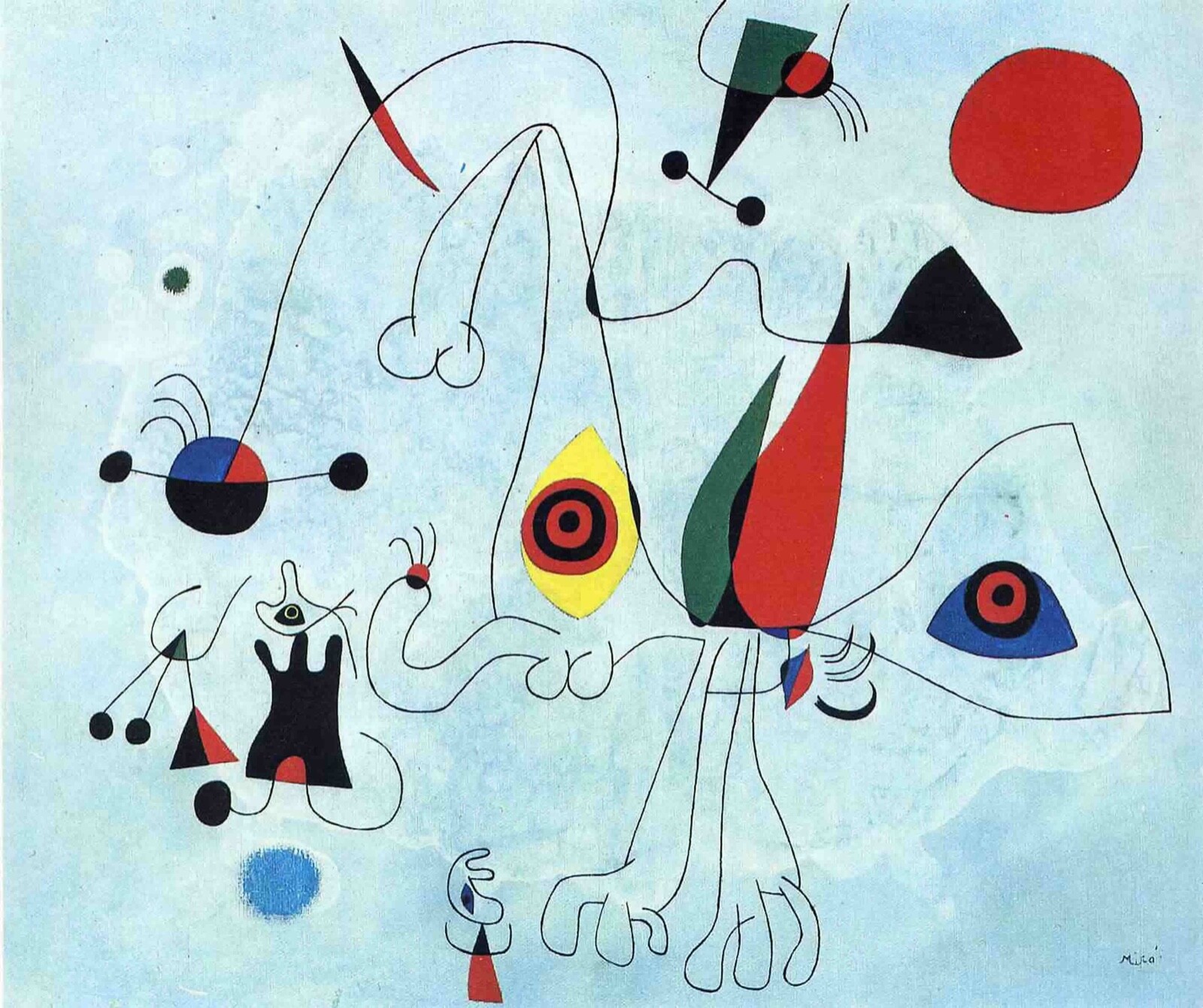 Woman and Birds at Sunrise : Joan Miró : 1946 : Archival Quality Art Print 11x17 Woman and Birds at Sunrise : Joan Miró : 1946 : Archival Quality Art Print 11x17