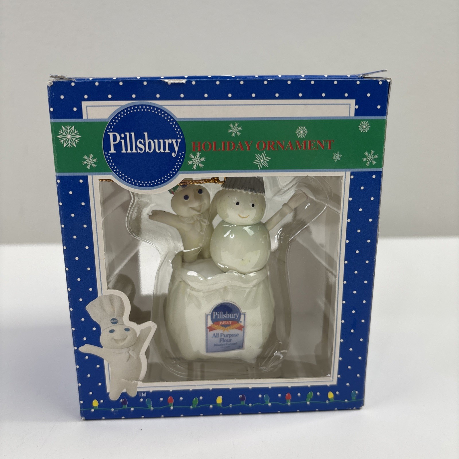 Pillsbury Doughboy Poppin'Fresh Christmas Ornament Snowman All Purpose Flour New