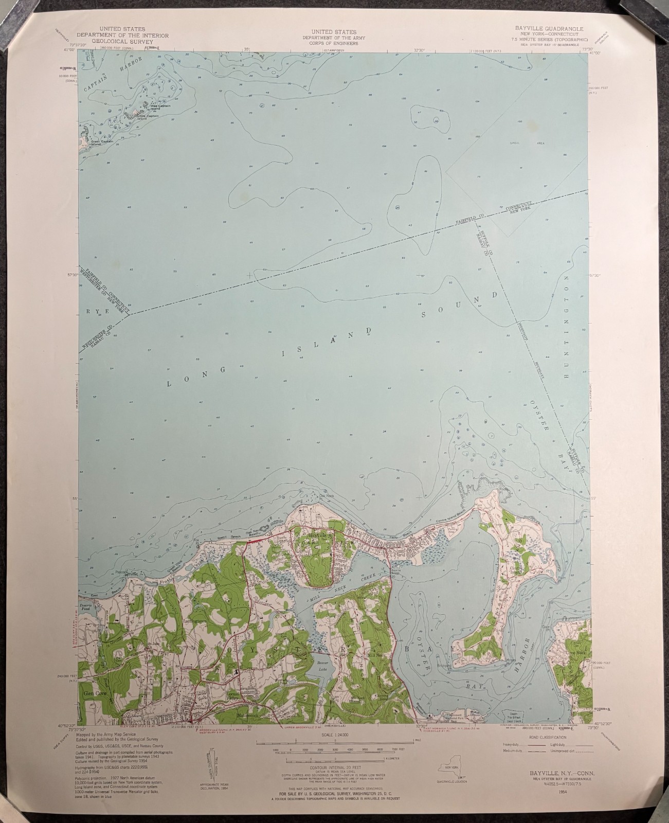 MAP BAYVILLE NY OYSTER BAY LONG ISLAND SOUND CENTRE ISLAND MILL & OAK NECK 1958 MAP BAYVILLE NY OYSTER BAY LONG ISLAND SOUND CENTRE ISLAND MILL & OAK NECK 1958
