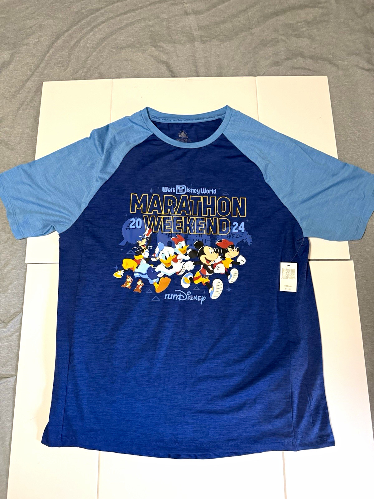 NWT Disney RunDisney Walt Disney World Marathon Weekend 2024 Blue Shirt M