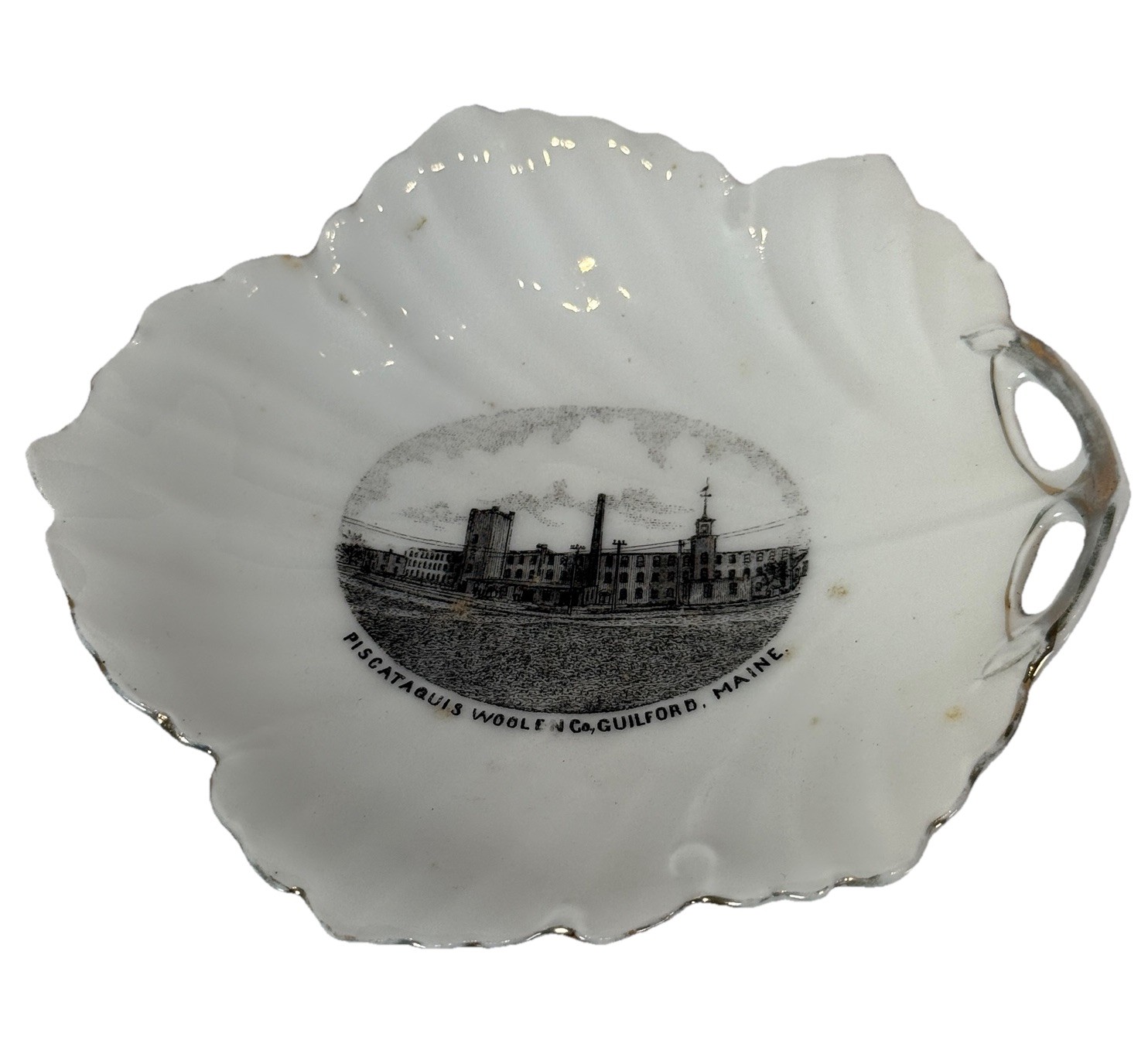 Guilford MAINE ME Antique Souvenir PISCATQUIS WOOLEN CO. Trinket Bowl Plate Guilford MAINE ME Antique Souvenir PISCATQUIS WOOLEN CO. Trinket Bowl Plate