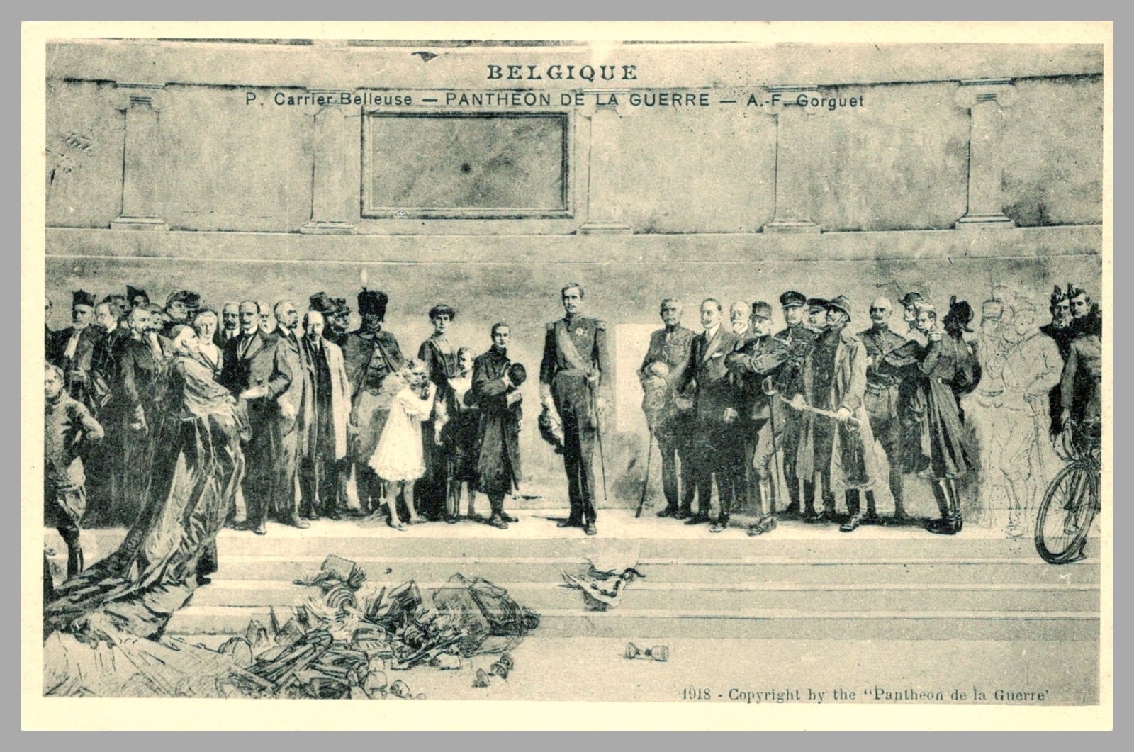 Belgique Pantheon De La Guerre King Albert I Belgium WWI 1918 Postcard Belgique Pantheon De La Guerre King Albert I Belgium WWI 1918 Postcard