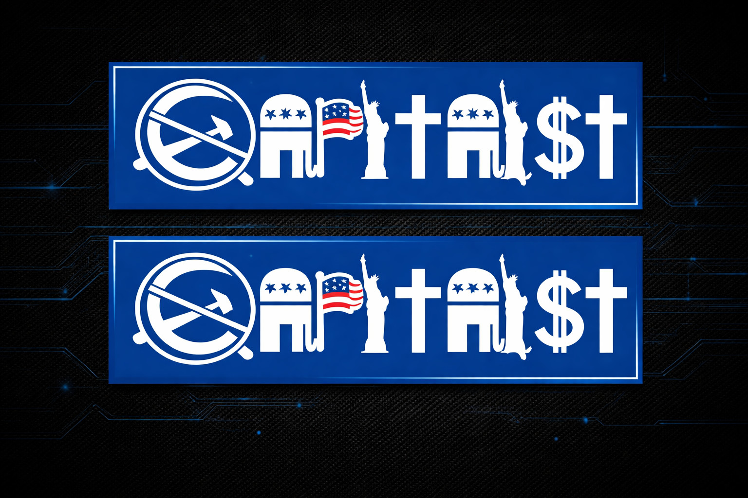 Capitalist Conservative Republican Bumper Stickers 1 Pair Tea Party p193