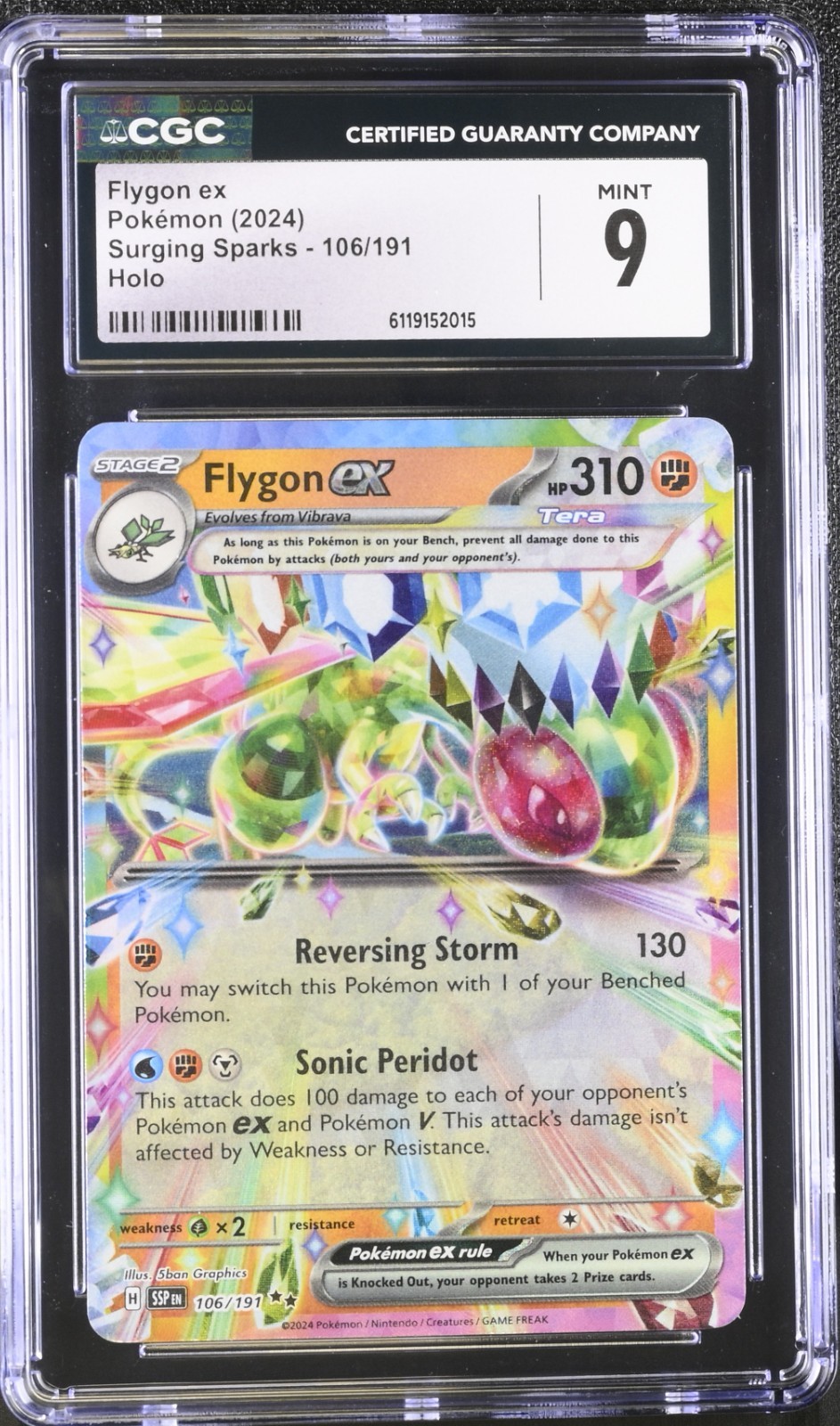 CGC 9 MINT Pokemon Flygon ex 106/191 Holo Graded Card ENGLISH