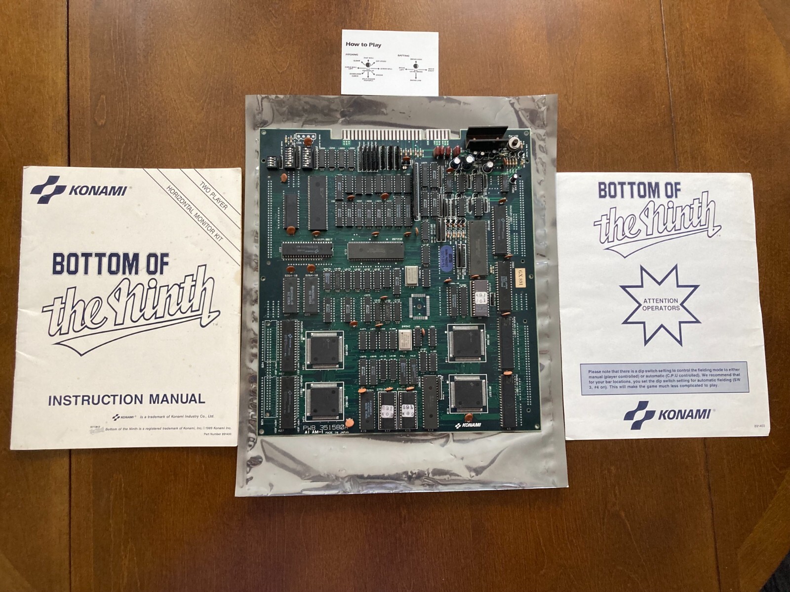 Konami, Bottom of the ninth, PCB, JAMMA Recapped, Instruction Manual