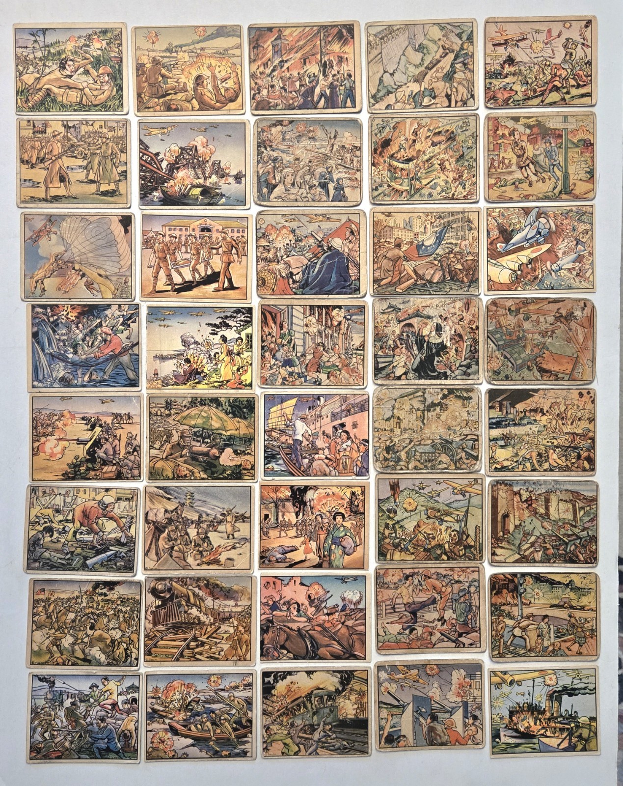 Very Rare Lot (61) 1938 Gum Inc R69 Horrors Of War Cards VG/EX Condition 