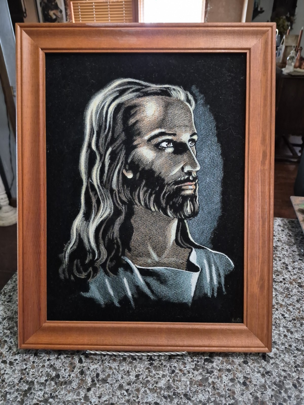 Vtg Jesus Christ Black Velvet Painting 1970\'s Religious Christian 14.5 ×18.5 Art Vtg Jesus Christ Black Velvet Painting 1970\'s Religious Christian 14.5 ×18.5 Art