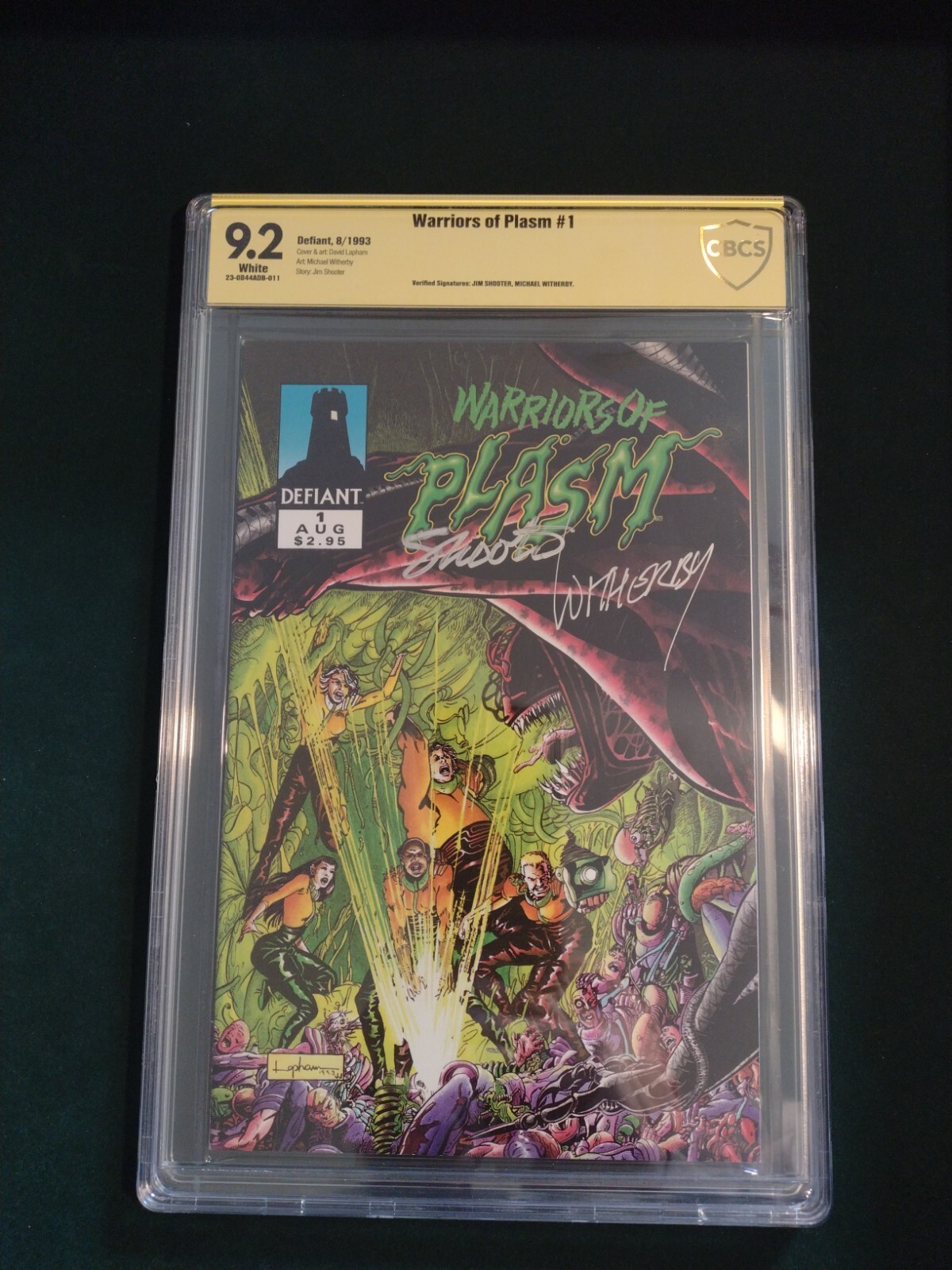 Warriors Of Plasm #1 CBCS 9.2 verified signatures Jim Shooter & Michael Witherby