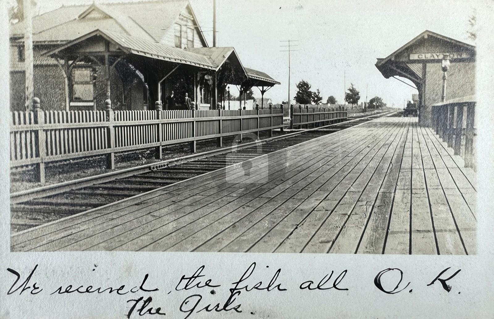 Clayton NJ Railroad Station RPPC Photo Postcard COPY Clayton NJ Railroad Station RPPC Photo Postcard COPY