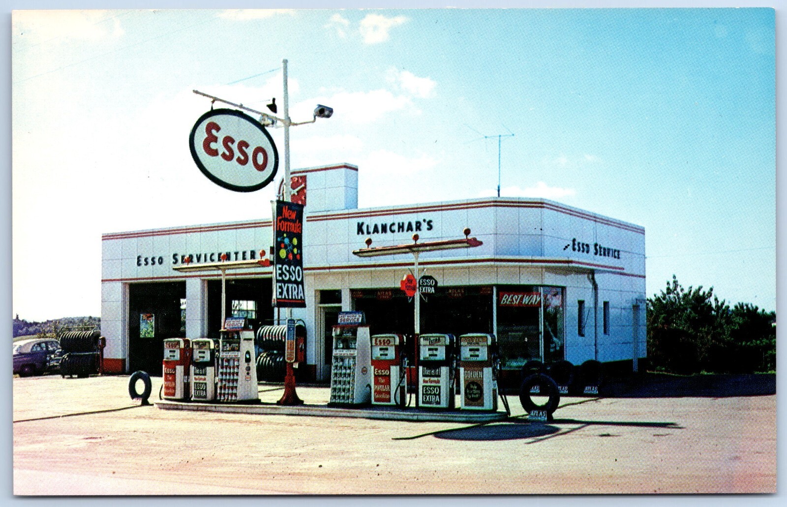 VINTAGE GAS STATION KLANCHAR'S ESSO SERVICE LINCOLN HIGHWAY RT 30 IRWIN PA VINTAGE GAS STATION KLANCHAR'S ESSO SERVICE LINCOLN HIGHWAY RT 30 IRWIN PA