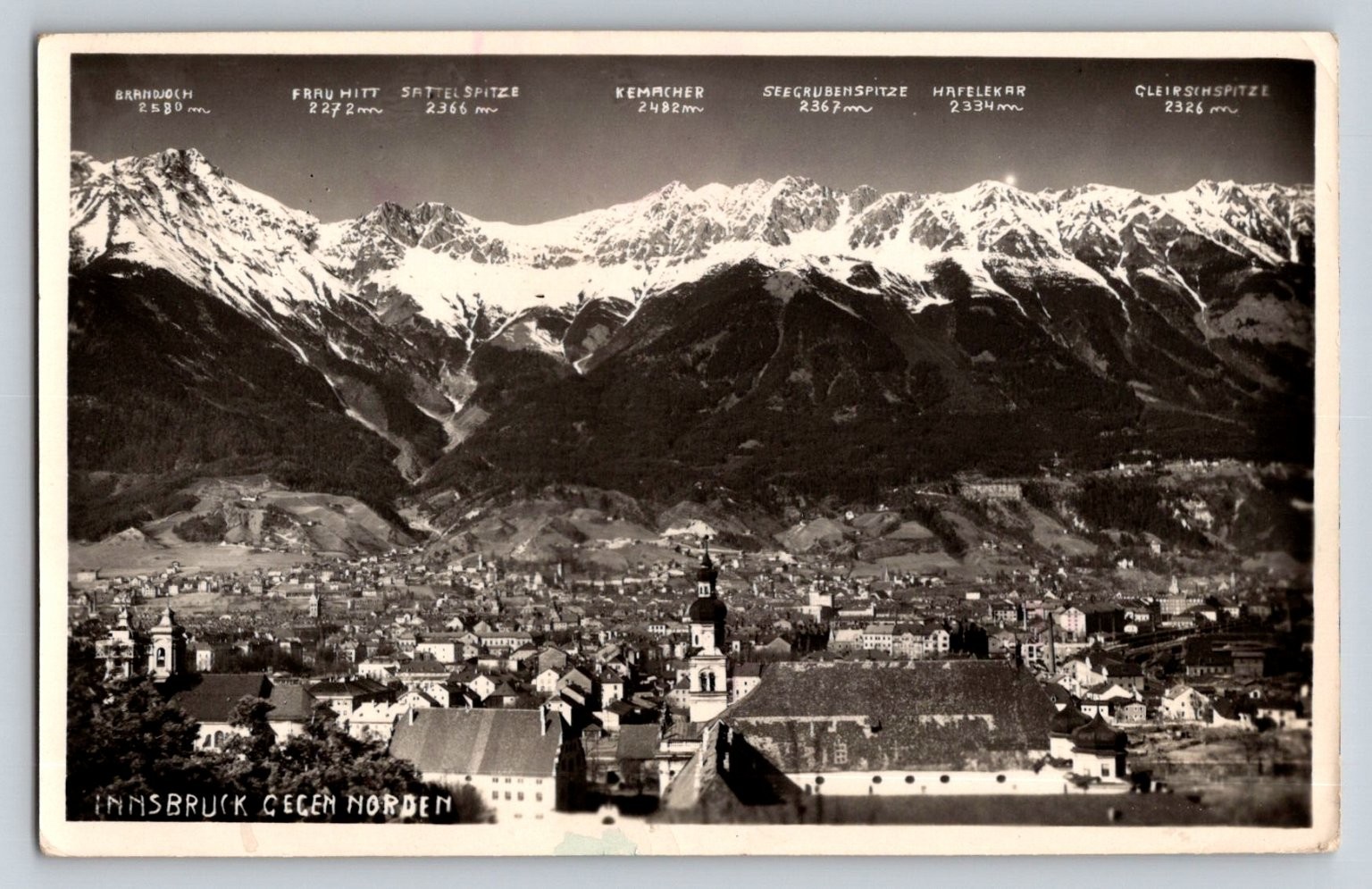 1923 Innsbruck Austria Panoramic View Real Photo Postcard Mountains RPPC