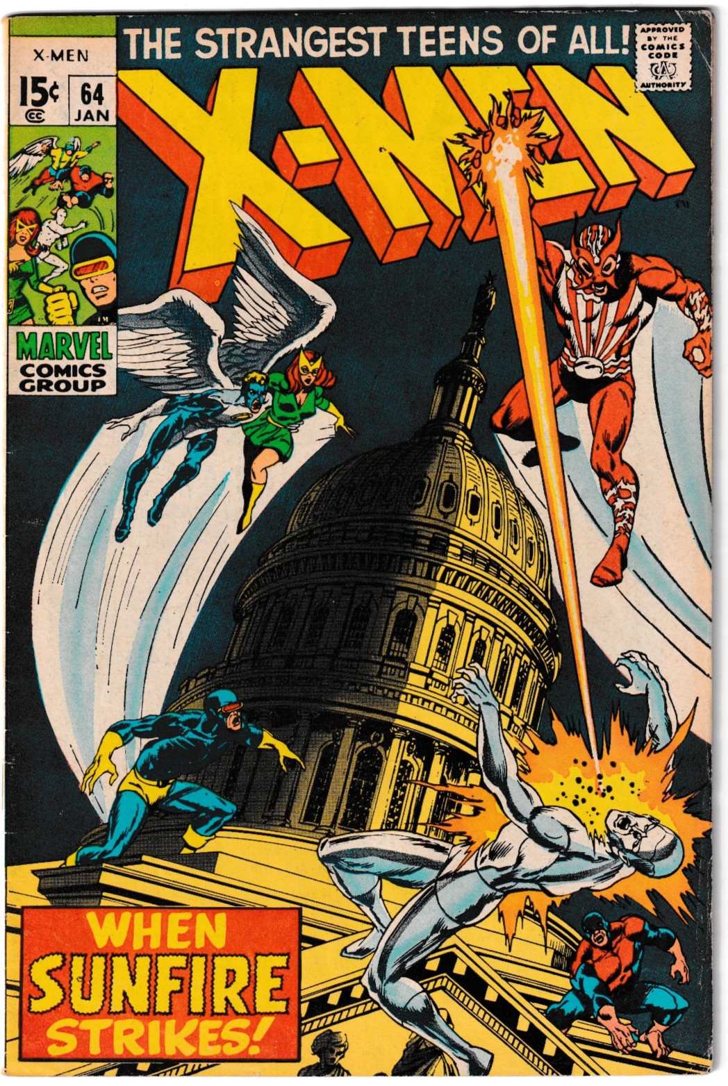 X-Men #64 1970 Marvel 1st Sunfire Key Silver Age 1st Print (FN/FN-VF)