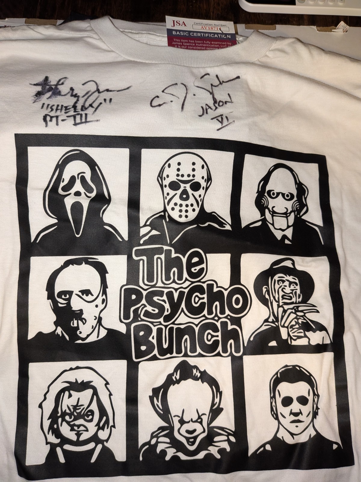 The Psycho Bunch  autograph cj Graham f13-VI, Larry Zerner Shelly F13 III JSA 