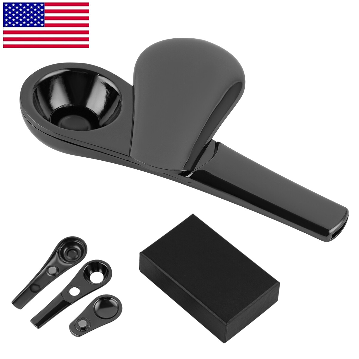 New Portable Smoking Pipe Magnetic Metal Spoon Silver With Gift Box for Men Gift