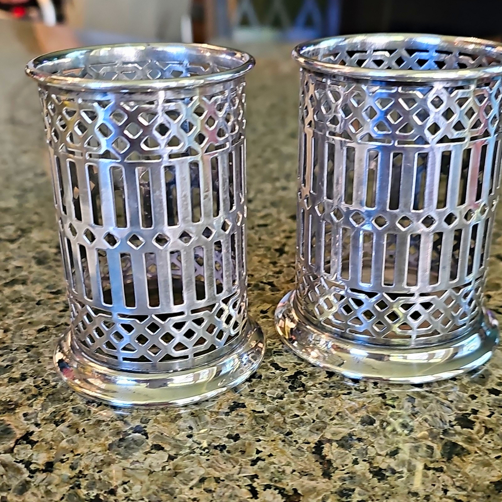 Apollo EPNS Silver Plate Pr Bernard Rice's Sons Inc Condiment Holders 6151/6152