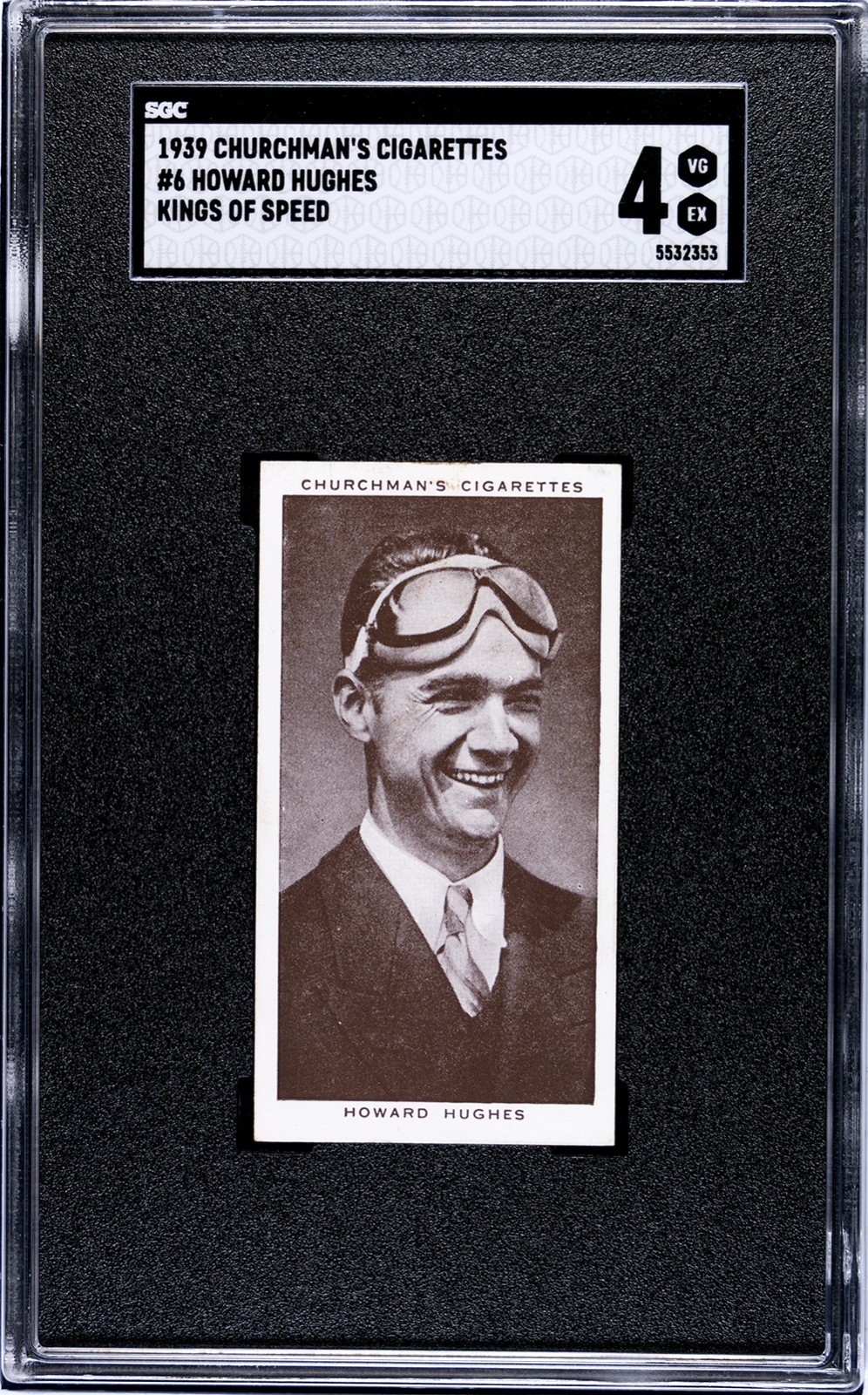Howard Hughes 1939 Churchman's Cigarettes Kings of Speed #6 Howard Hughes 1939 Churchman's Cigarettes Kings of Speed #6