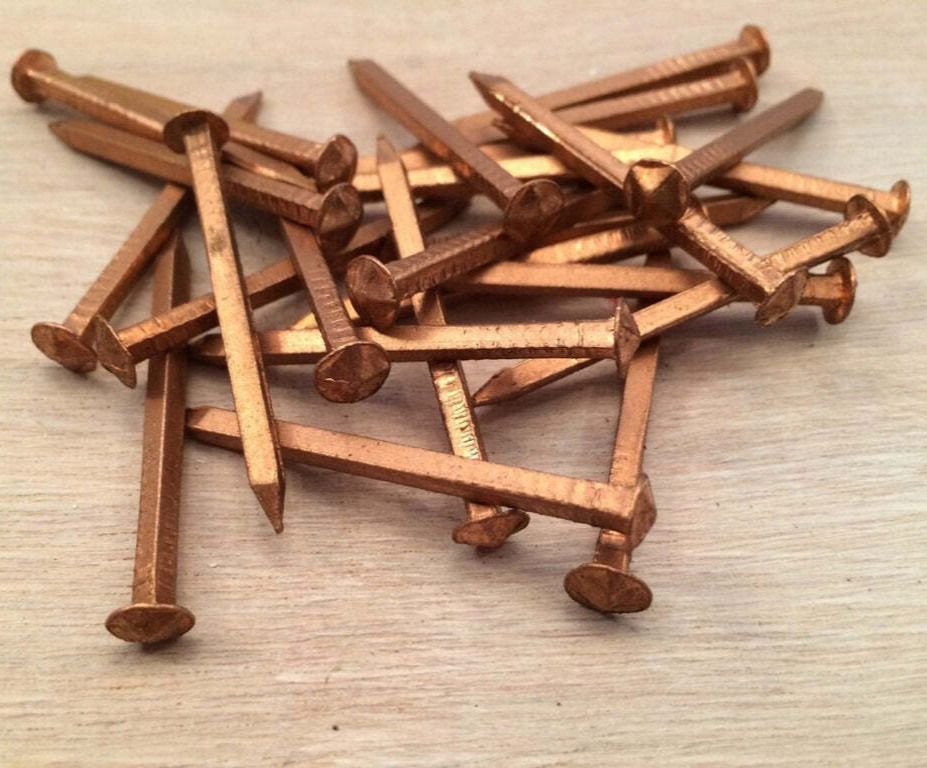 Copper Nails 25 PCS for Slating & Roofing - Solid Copper Nail 2.5CM Height
