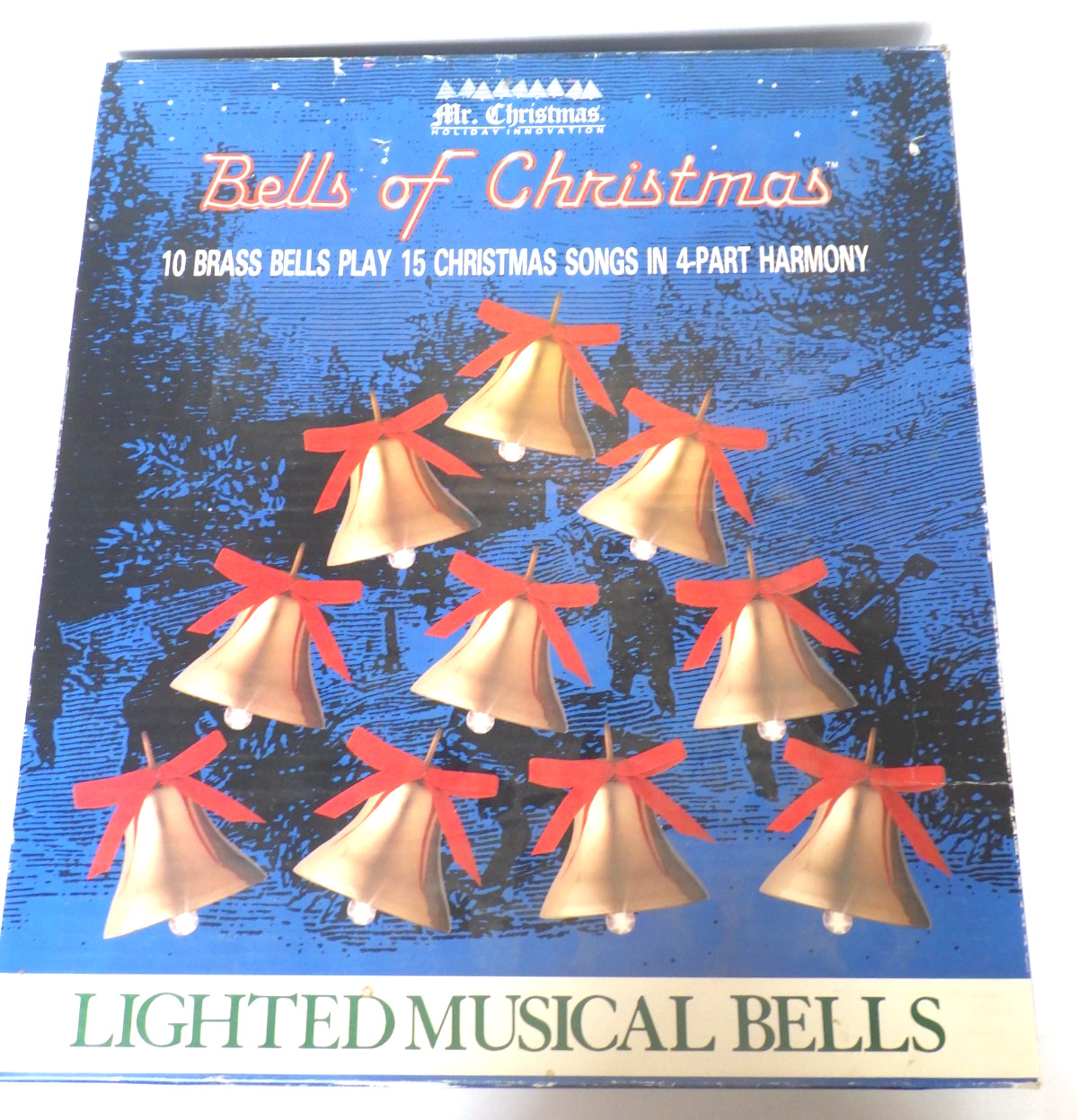 VTG 1991 Mr. Christmas Bells Of Christmas Lighted Musical Bells Plays 15 Carols