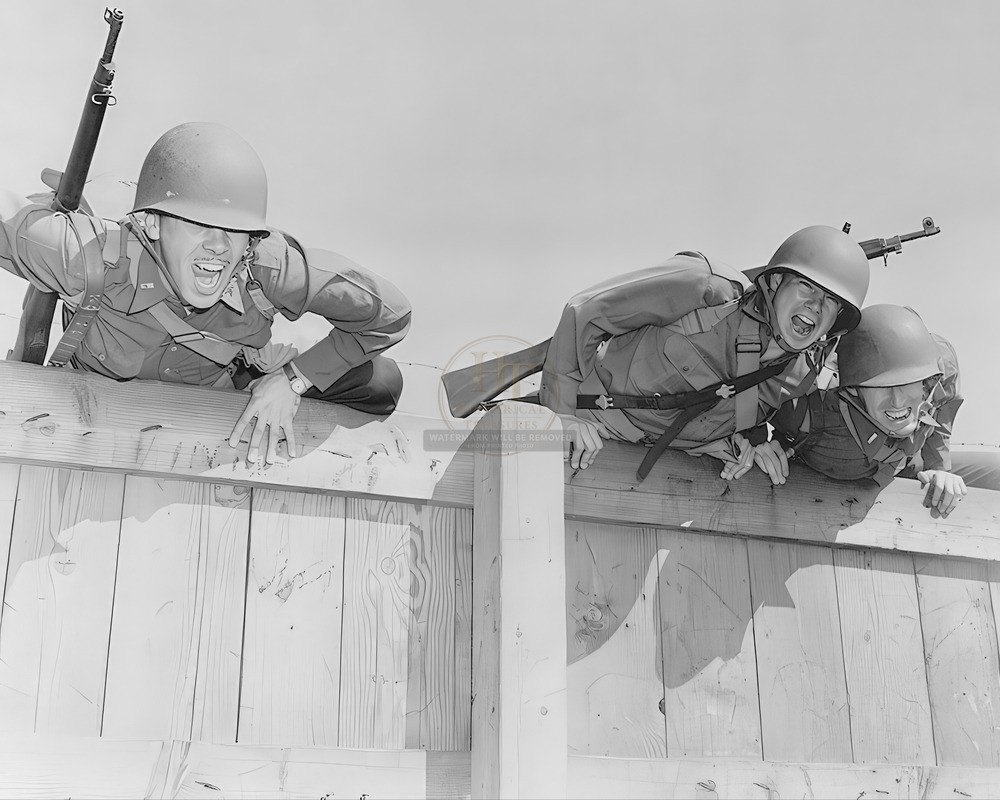 Camp Edwards Massachusetts Obstacle Training WWII 8x10 Glossy Print HT4136297