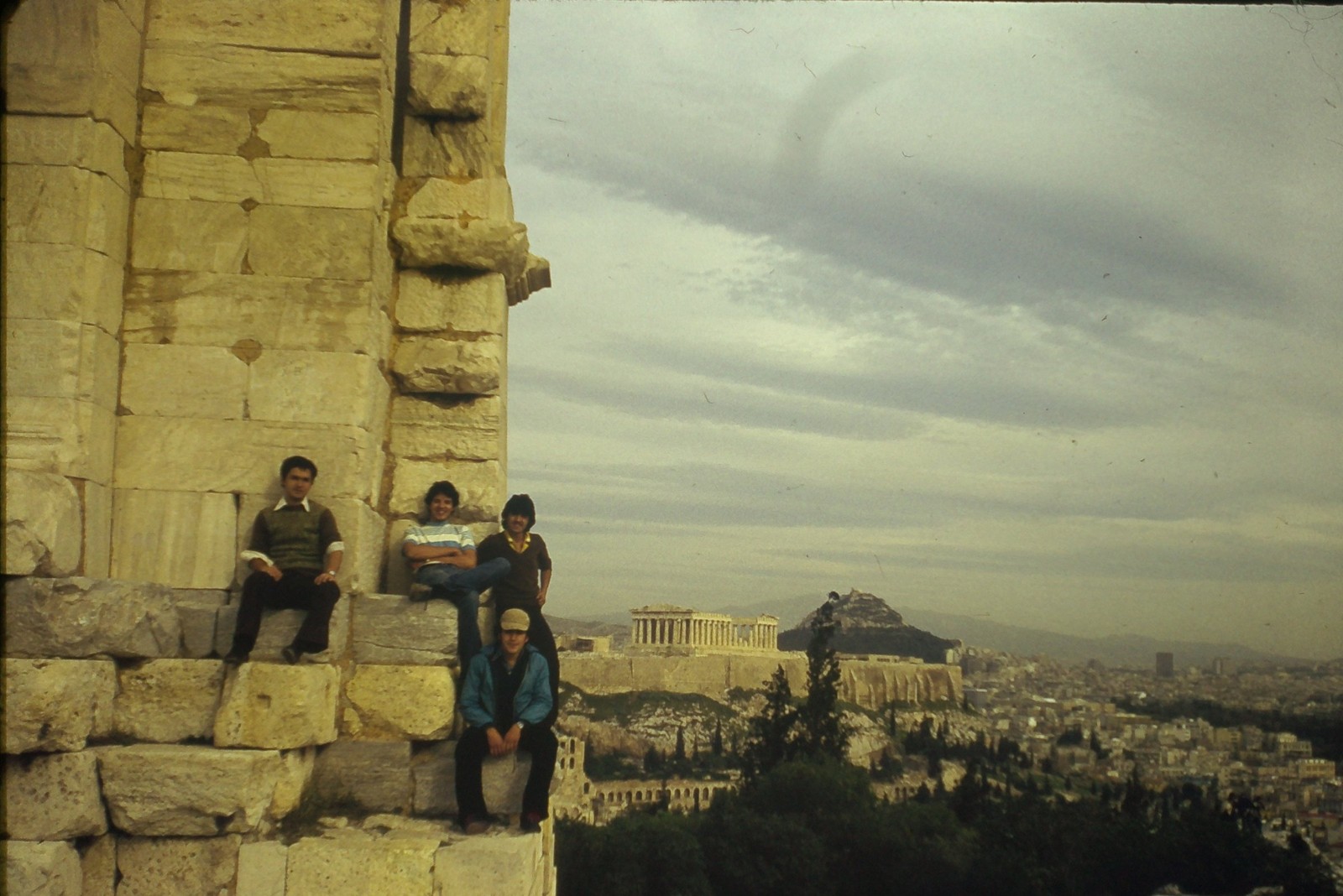 1970s Unknown Film 35mm Slide, Parthenon Acropolis Athens Greece Men 1970s Unknown Film 35mm Slide, Parthenon Acropolis Athens Greece Men