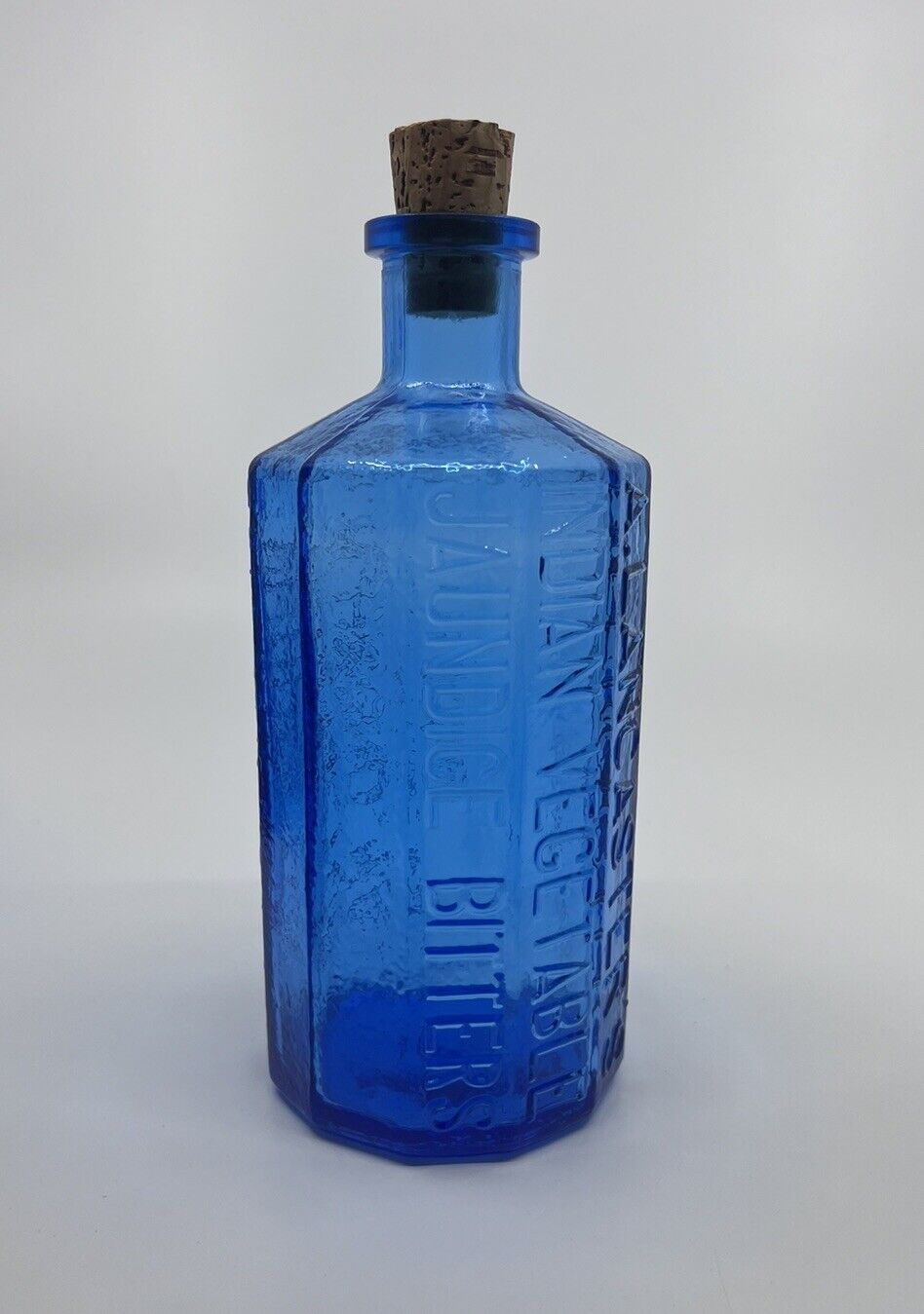 Lancaster Indian  Jaundice Bitters Bottle Cobalt Blue Wheaton Glass 8.5\