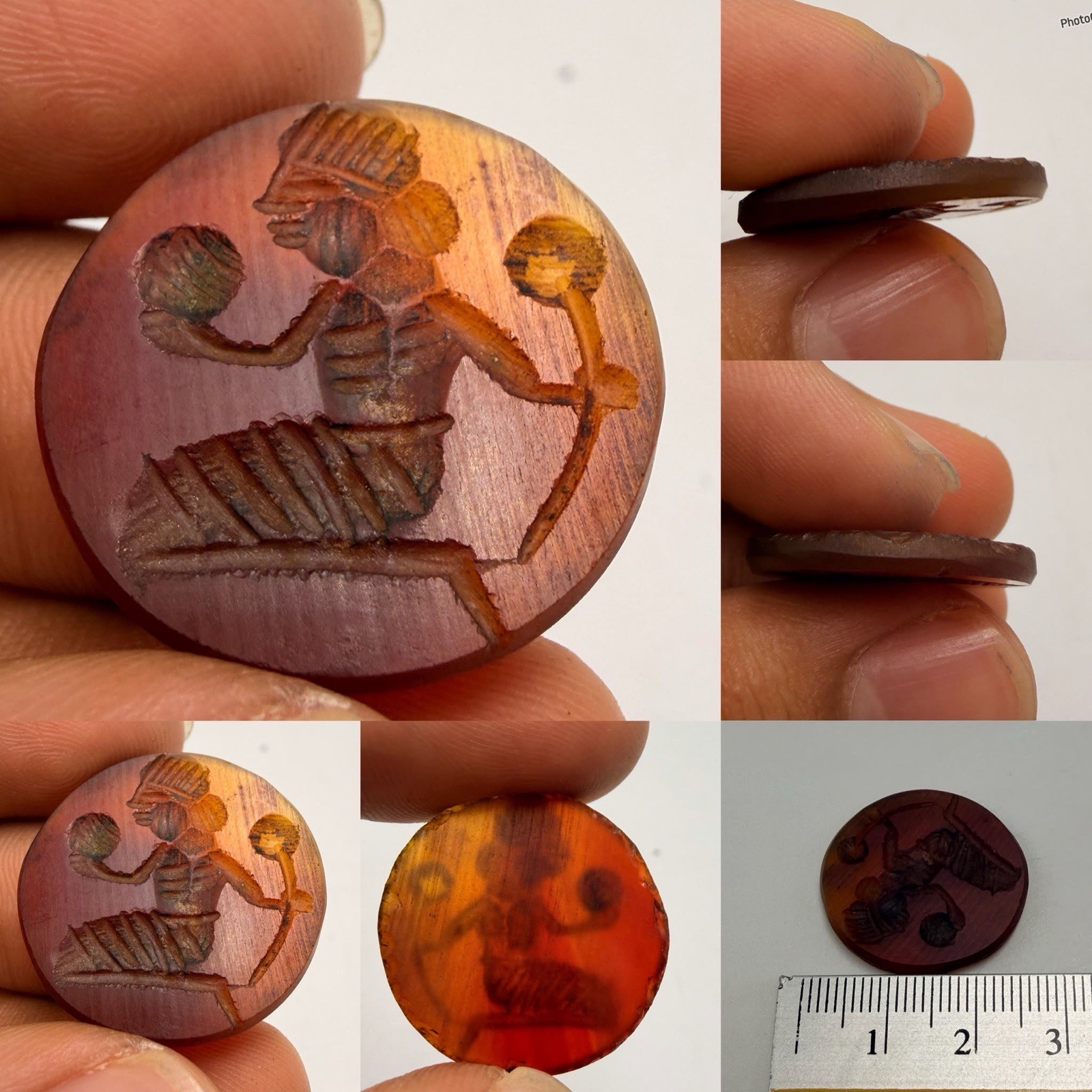 Roman Old Agate Stone Intaglio Seal Stamp Roman Old Agate Stone Intaglio Seal Stamp