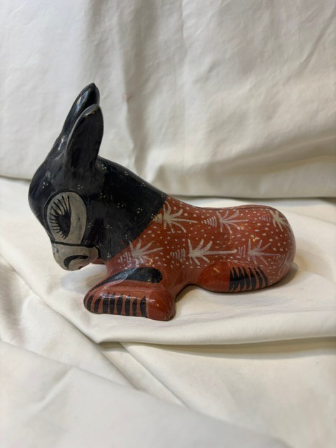 Vintage Mexican Tonola Pottery Donkey Burro Figurine