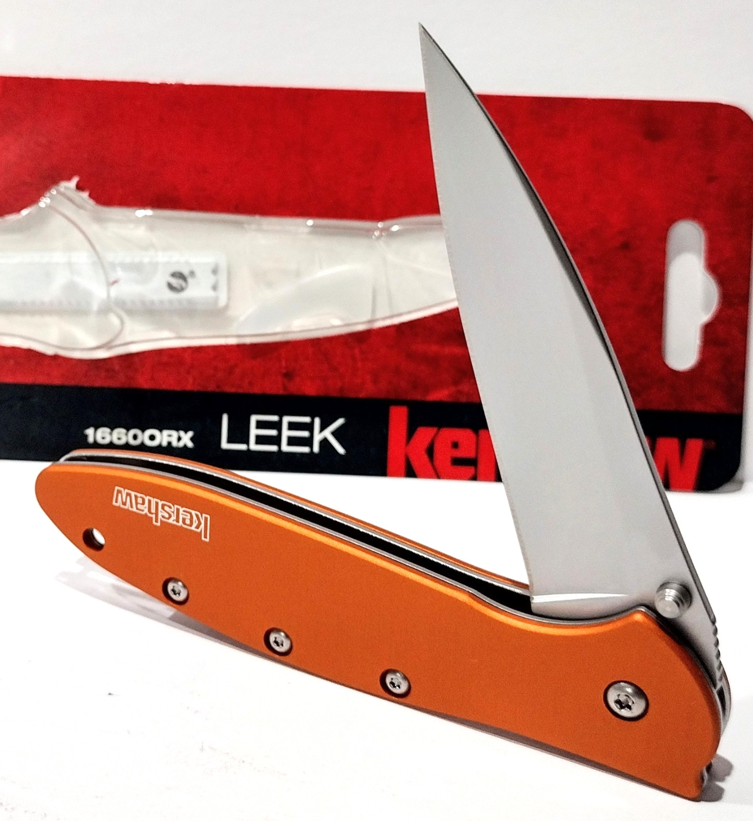 KERSHAW USA KS1660 Orange Leek Spring Open Assisted Folding Pocket Knife New EDC