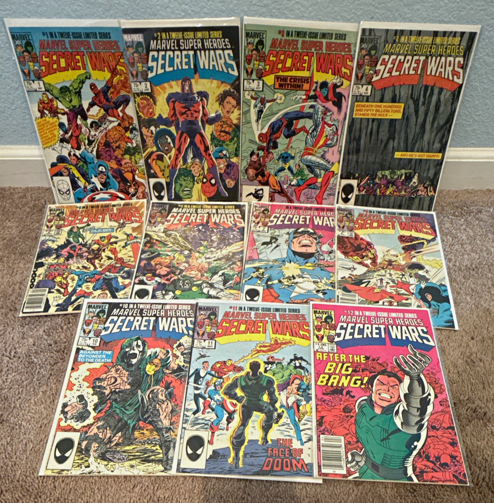 Marvel Super Heroes Secret Wars #1-7, #9-12 Comic Book Lot VF Marvel Super Heroes Secret Wars #1-7, #9-12 Comic Book Lot VF