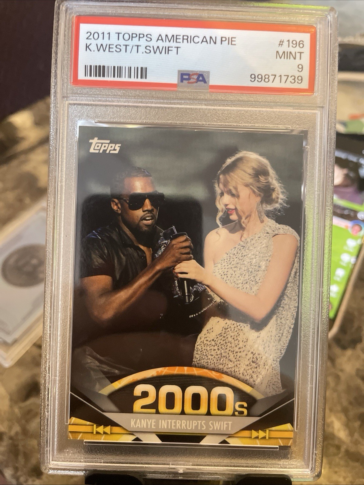 2011 -TAYLOR SWIFT/KANYE WEST- PSA 9 Topps American Pie MTV VMA Music Card 2011 -TAYLOR SWIFT/KANYE WEST- PSA 9 Topps American Pie MTV VMA Music Card