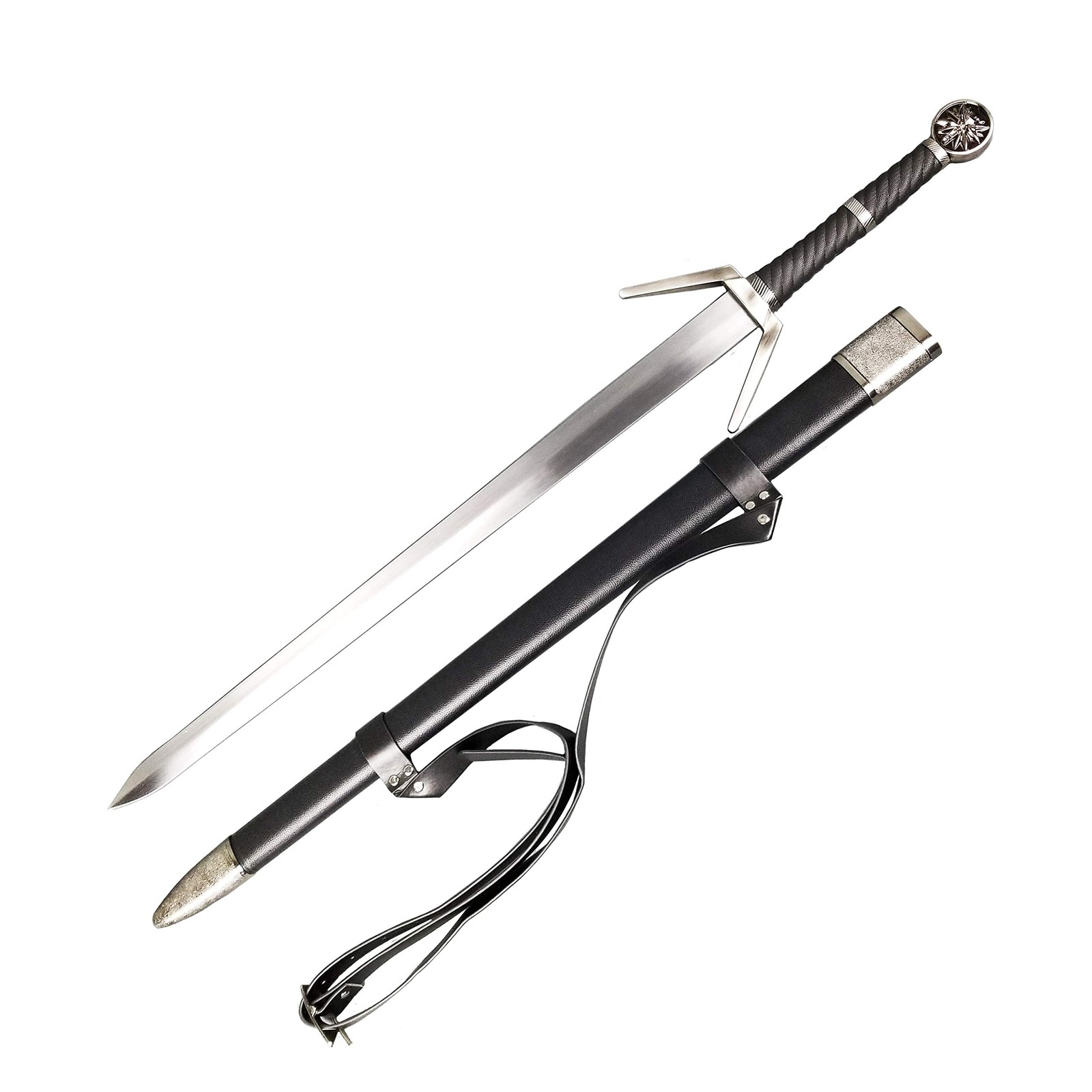 One Hand Silver Sword Medieval Knight Sword with Scabbard. for Collection, Gi...