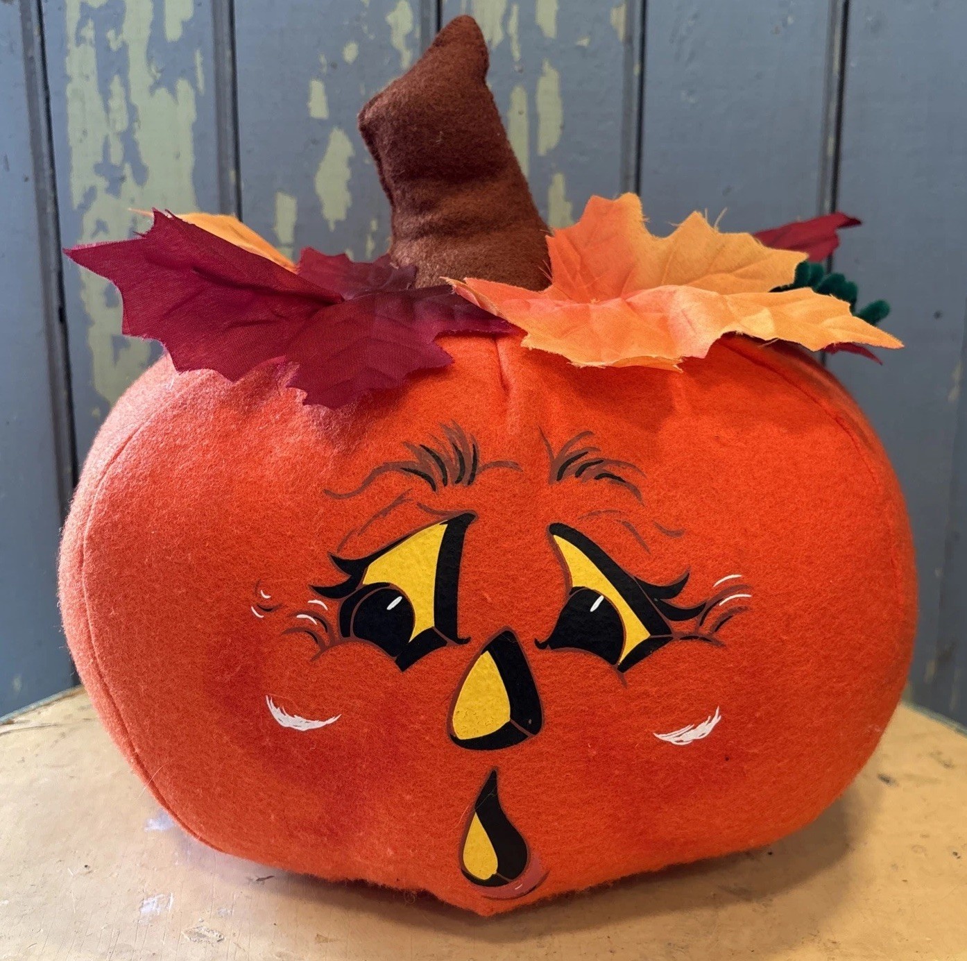 2008 Annalee Jack-O-Lantern Felt Stuffed Decor Halloween/Thanksgiving Wow Oh