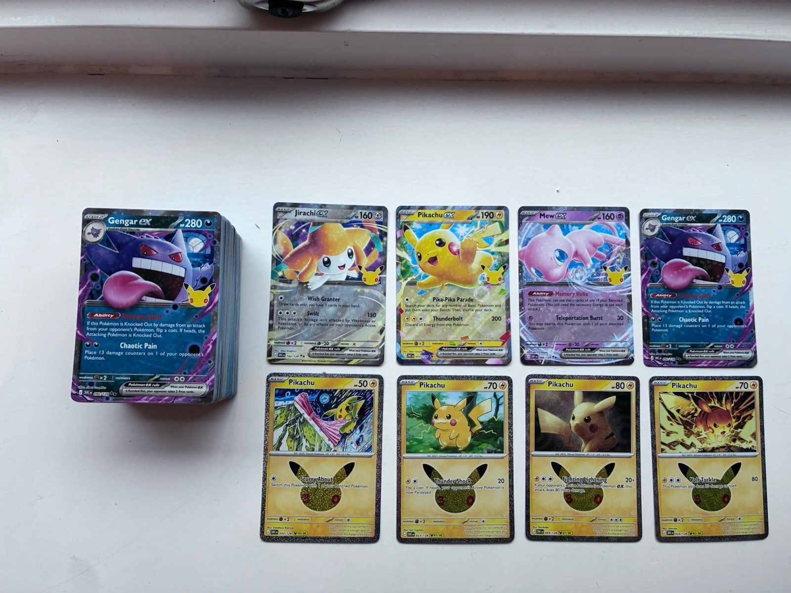 Pokémon TCG 30th Anniversary Celebration 150+ Bulk Cards 4 ex hits & 4 Pikachu 