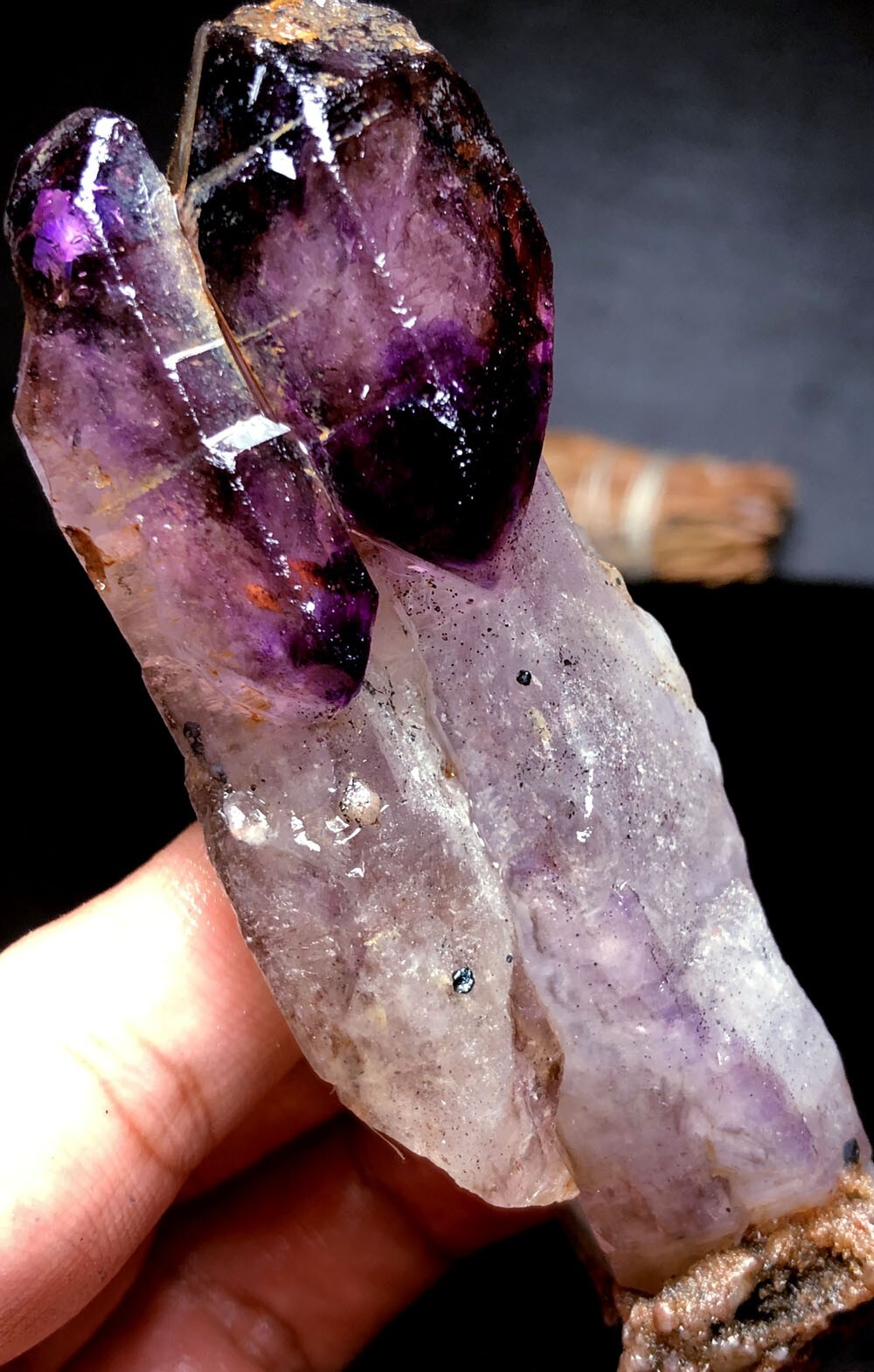 140g 1 Scepter Scepters Super Seven Skeletal Amethyst Quartz Crystal q204